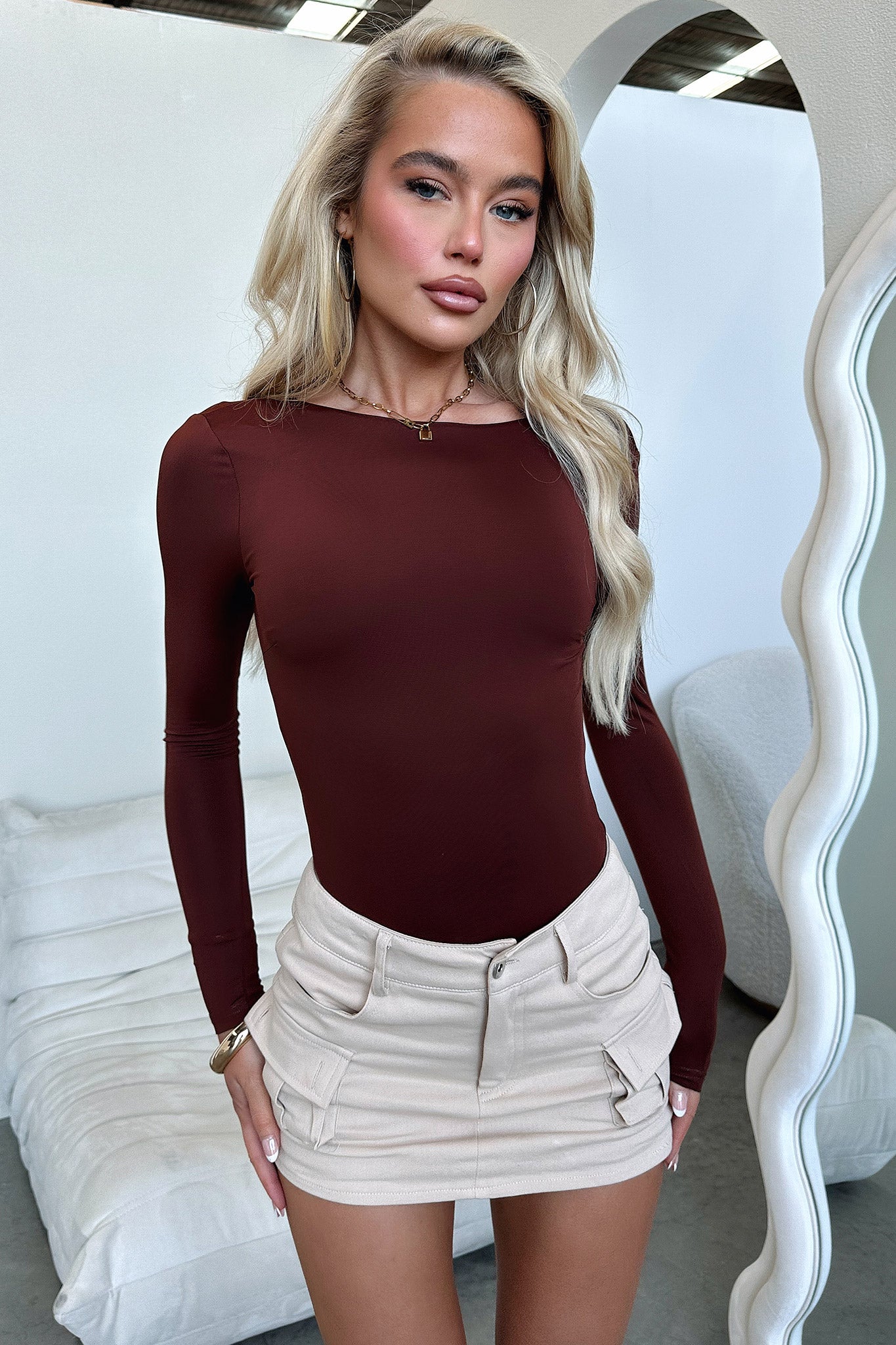 Eve Bodysuit - Brown-Coutiqo