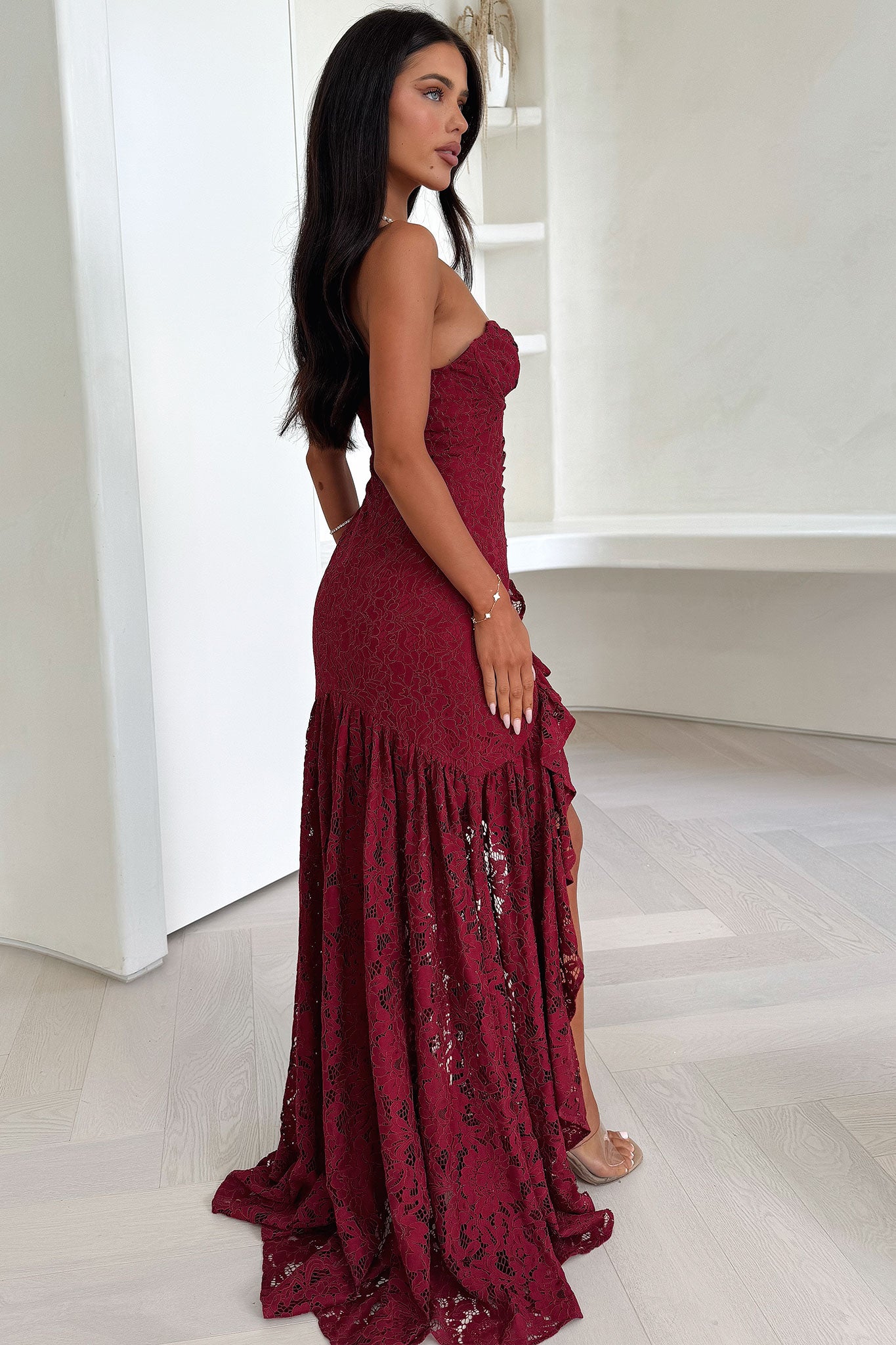 Everdine Maxi Dress - Burgundy-Coutiqo