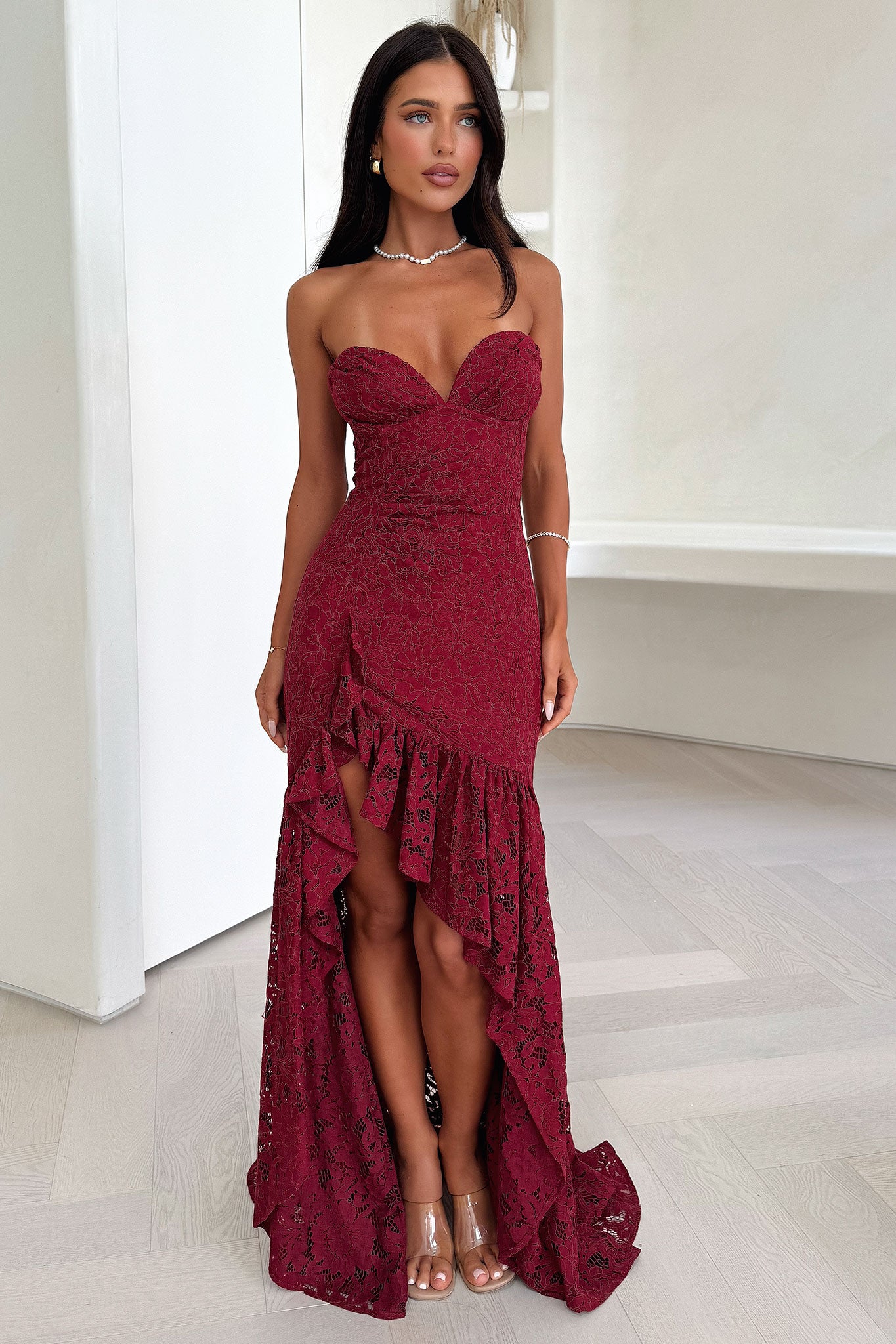 Everdine Maxi Dress - Burgundy-Coutiqo