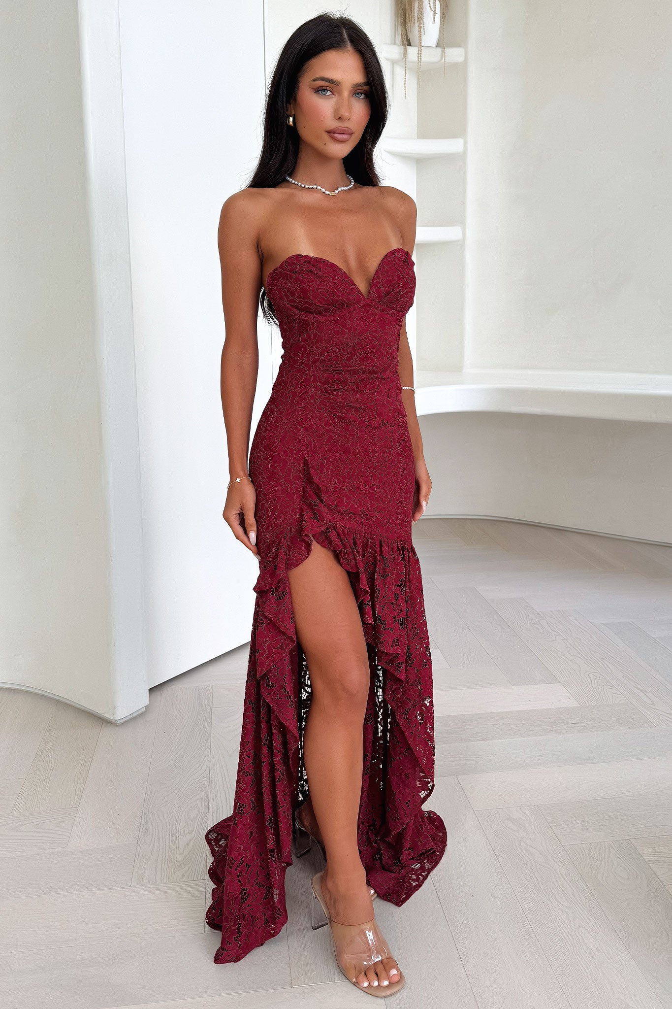 Everdine Maxi Dress - Burgundy-Coutiqo