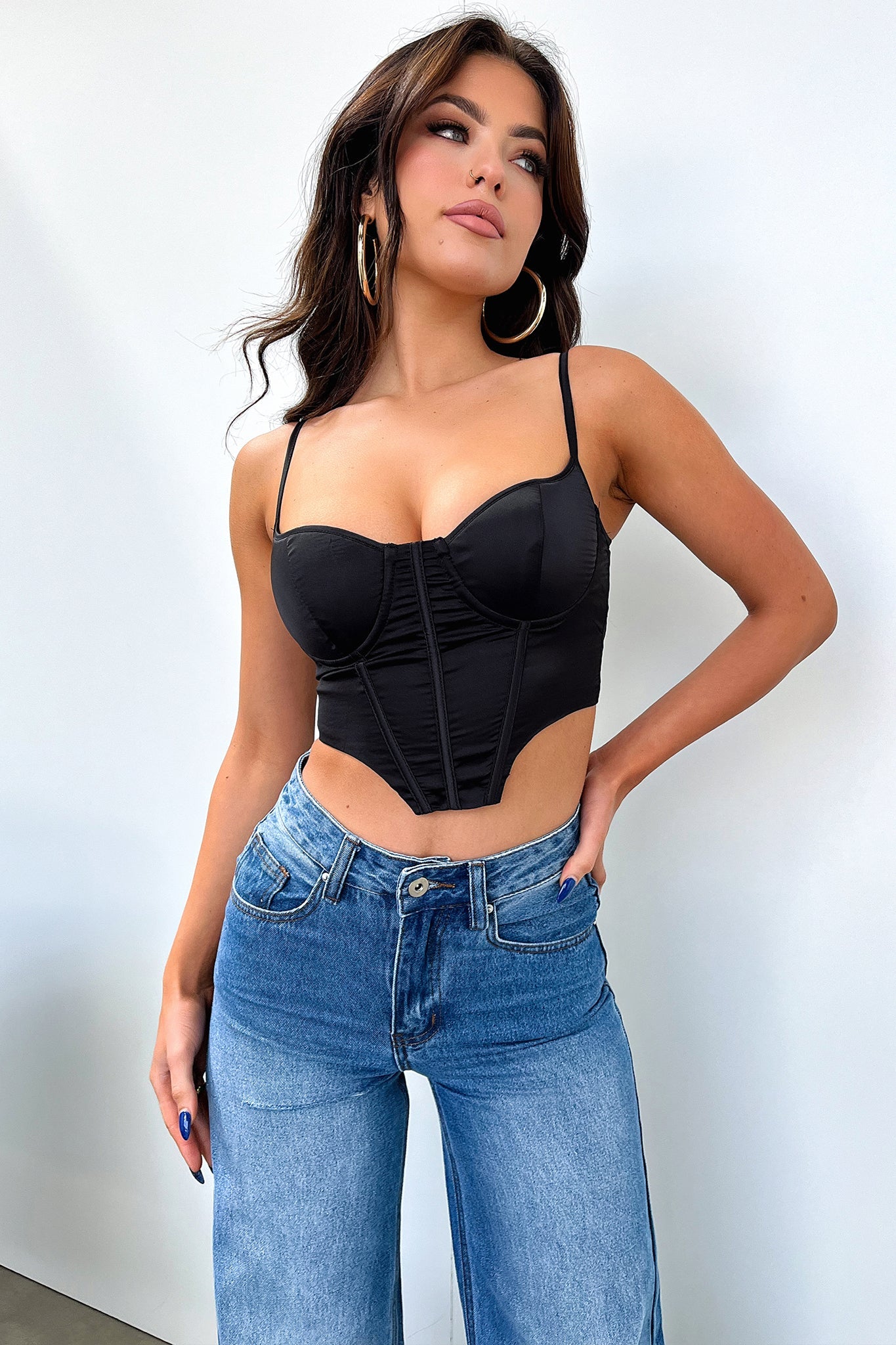Fauna Corset Top - Black-Coutiqo