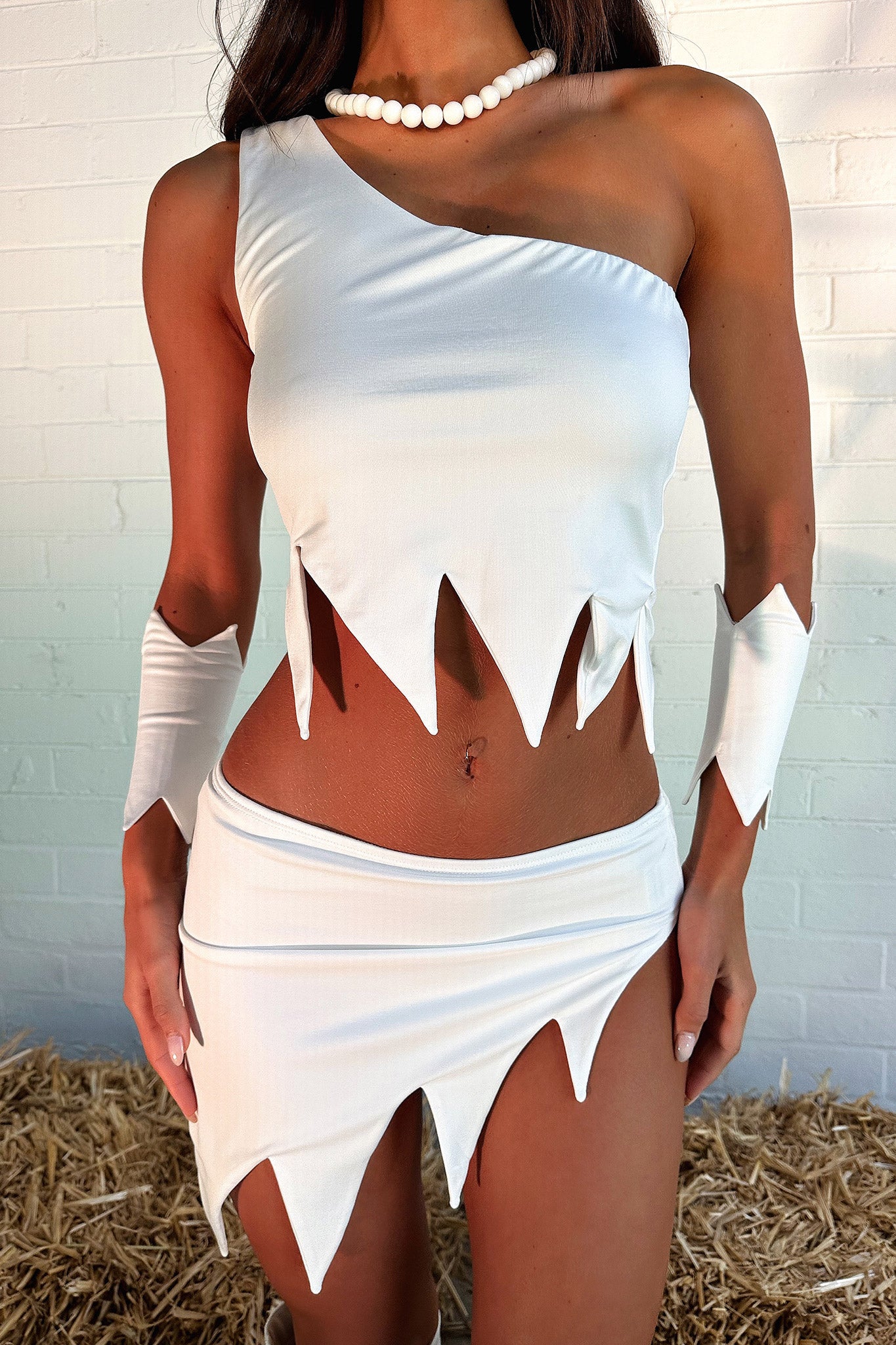 Dino Skirt - White-Coutiqo