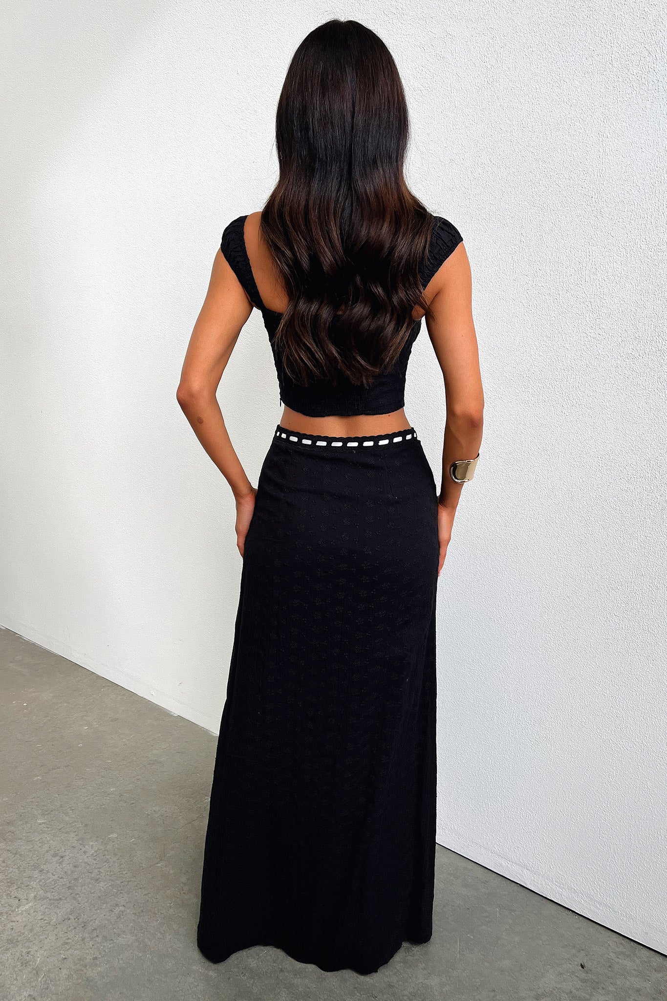 Flora Maxi Skirt - Black-Coutiqo