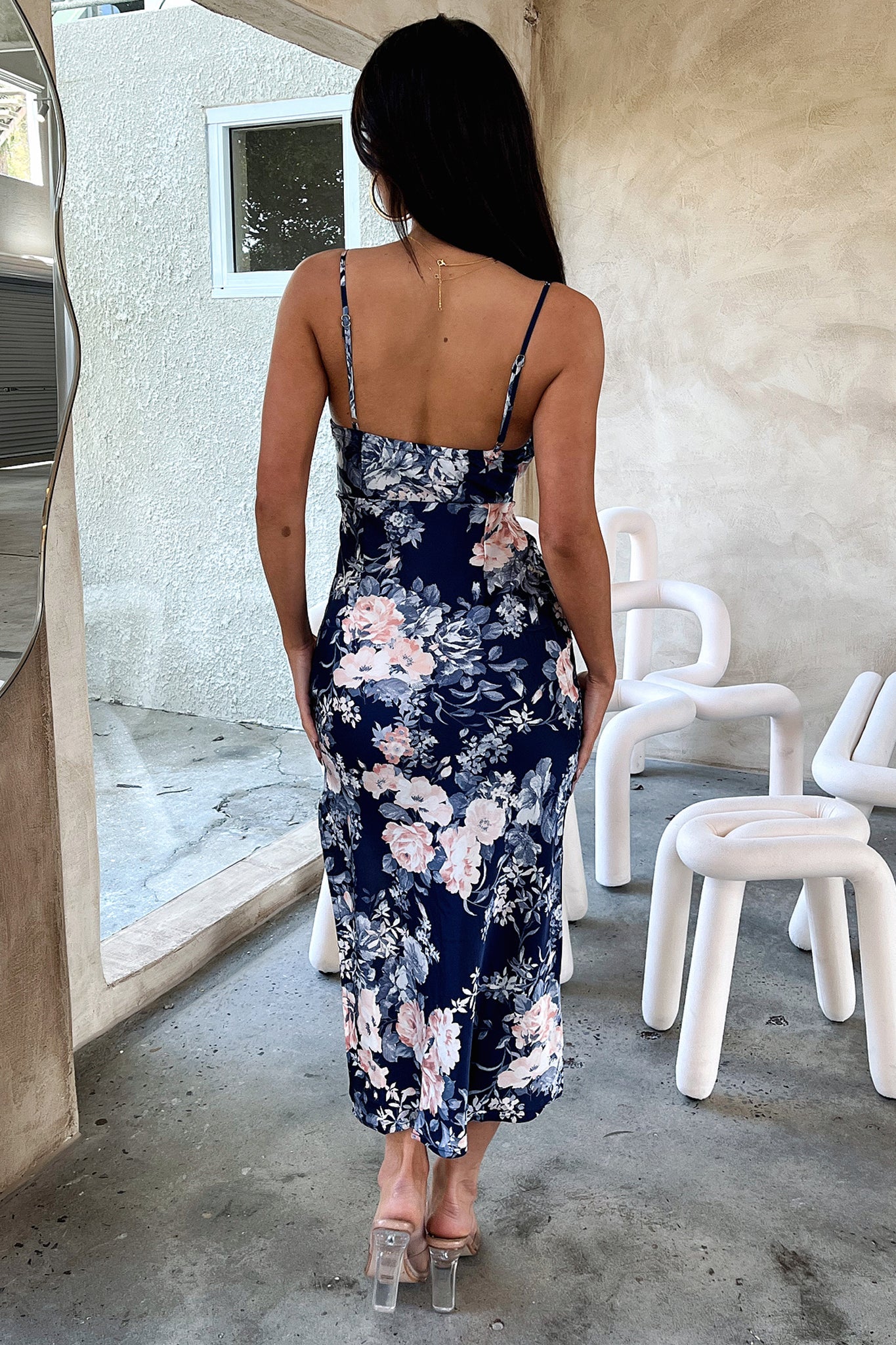 Florence Midi Dress - Blue Floral-Coutiqo