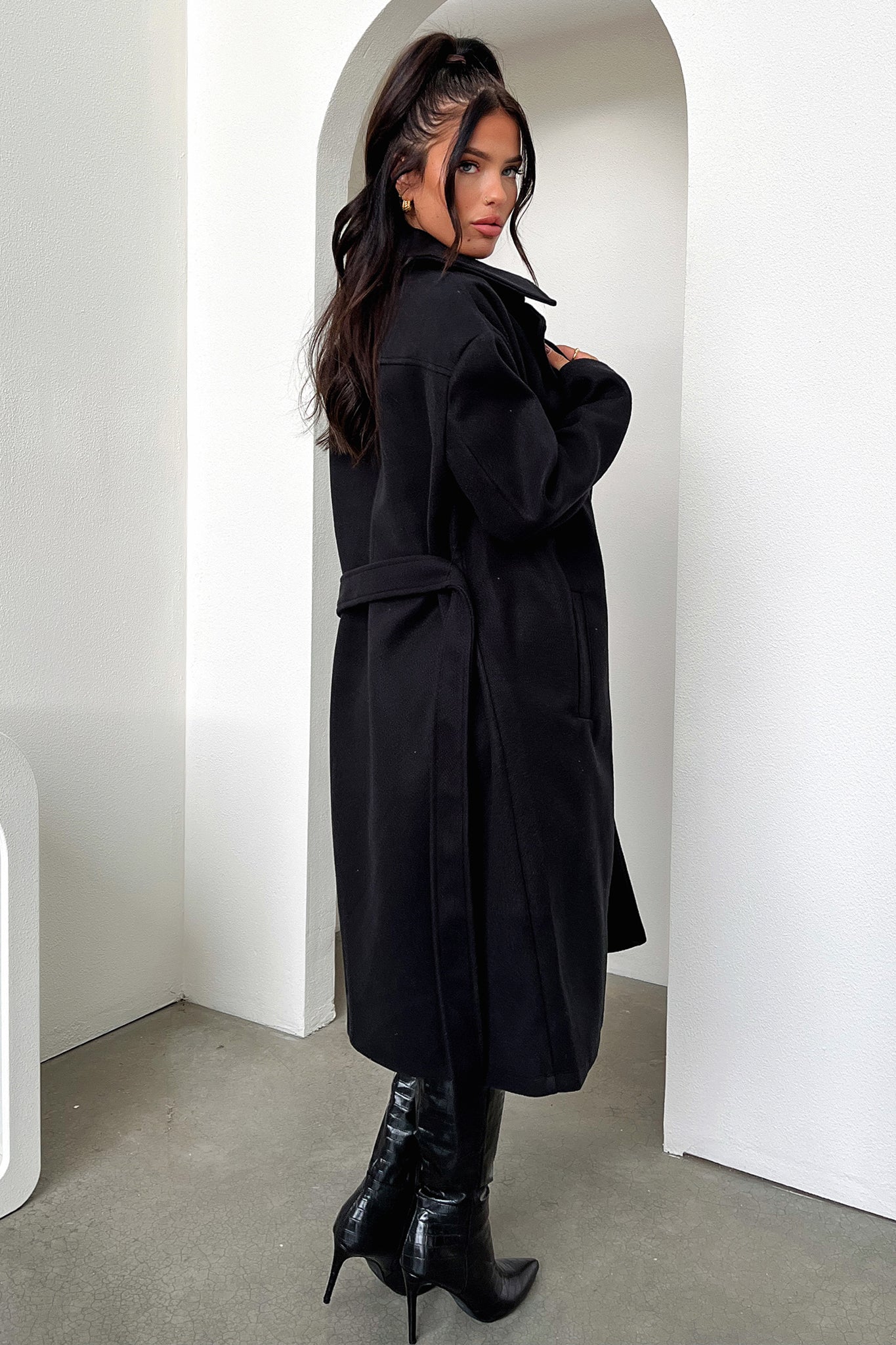 Francesca Coat - Black-Coutiqo