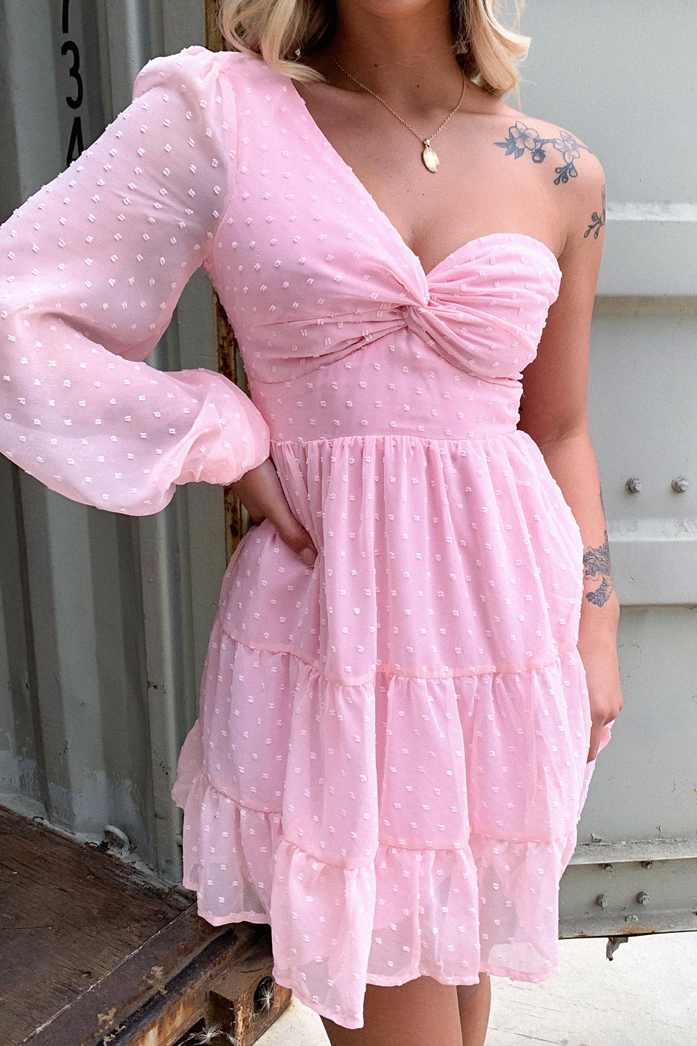 Georgia Dress - Pink-Coutiqo