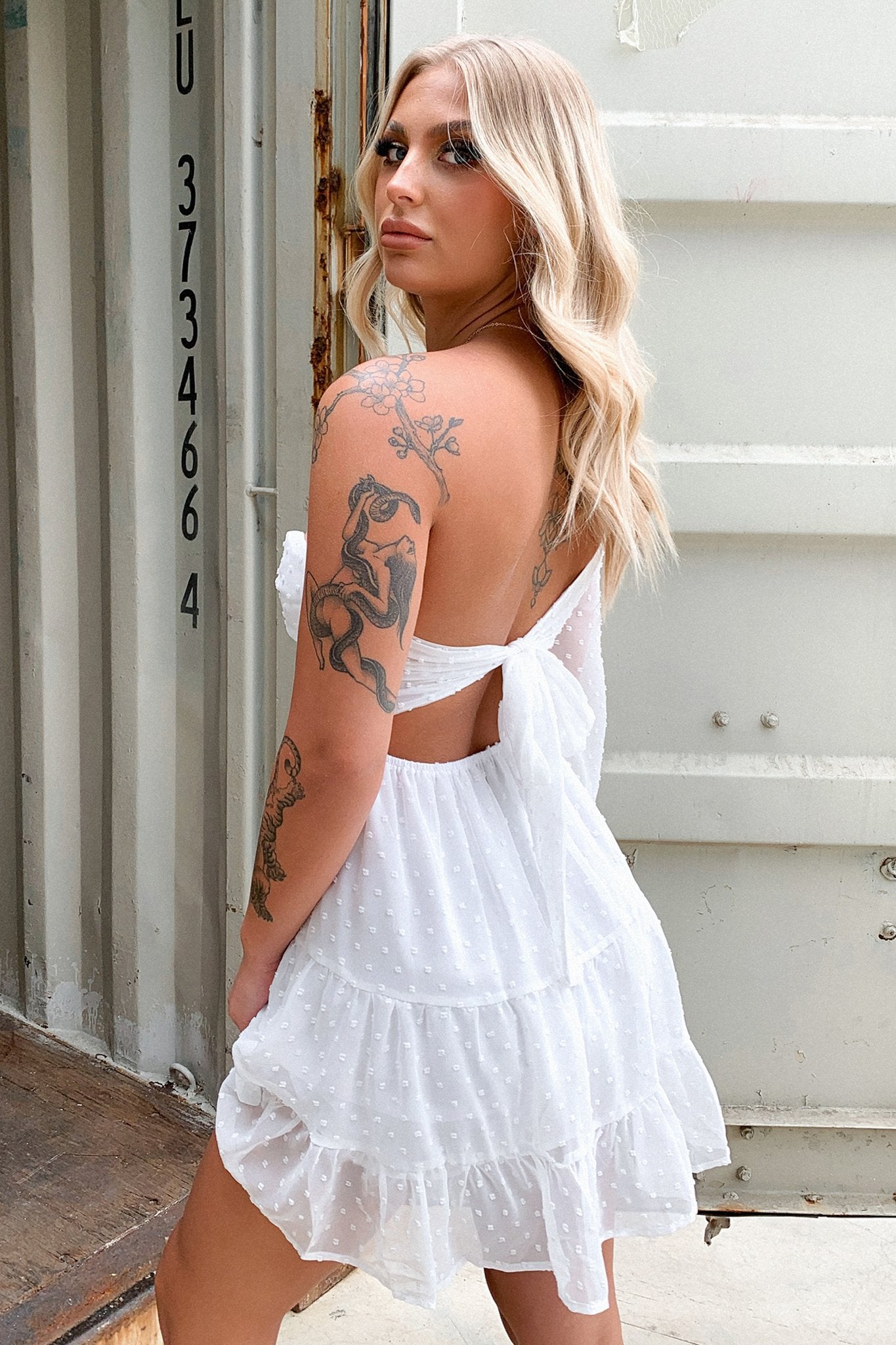 Georgia Dress - White-Coutiqo