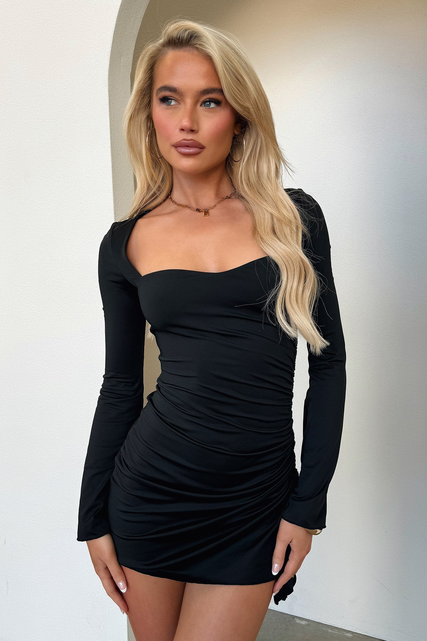 Neyster Dress - Black-Coutiqo