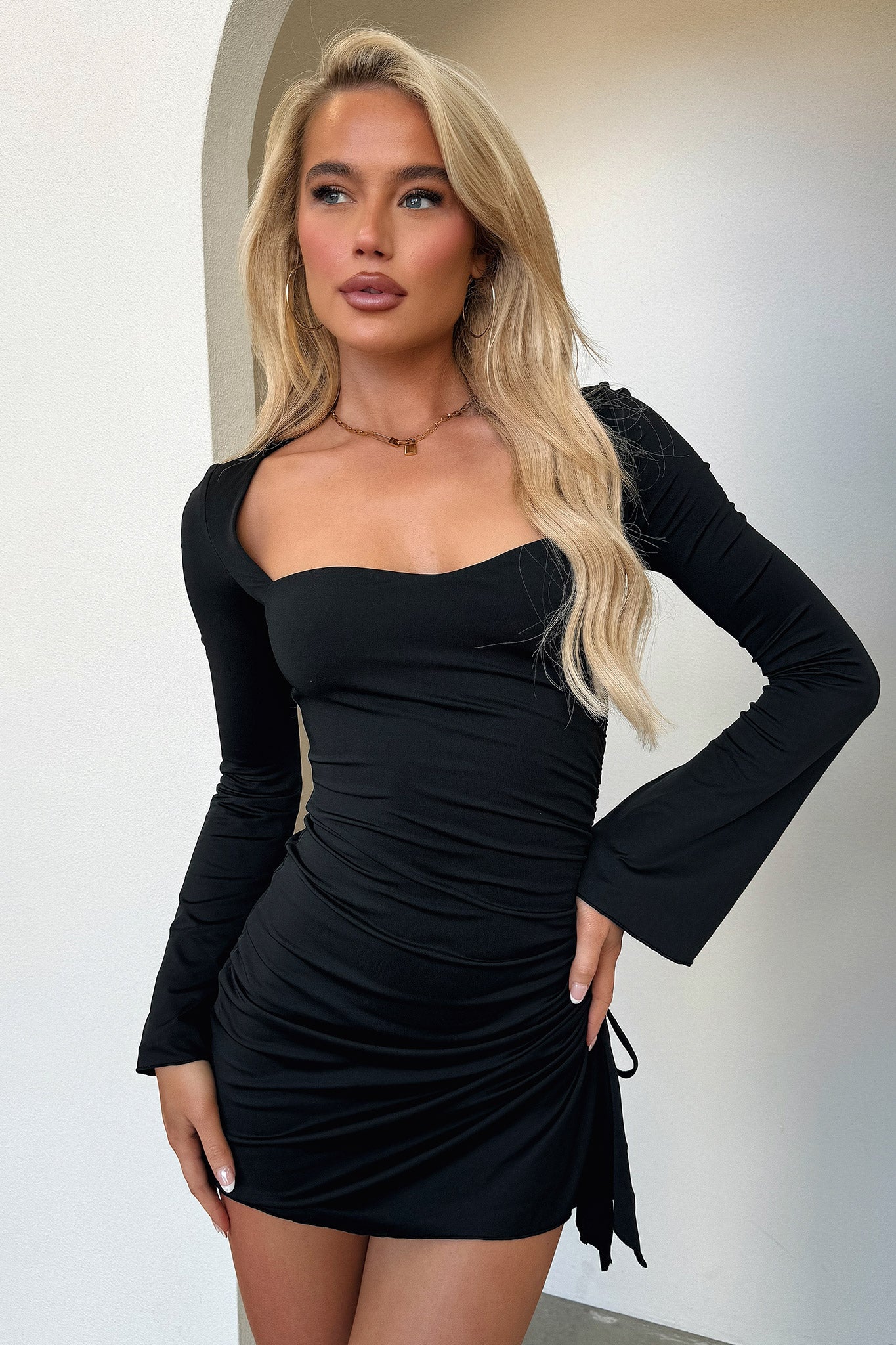 Neyster Dress - Black-Coutiqo