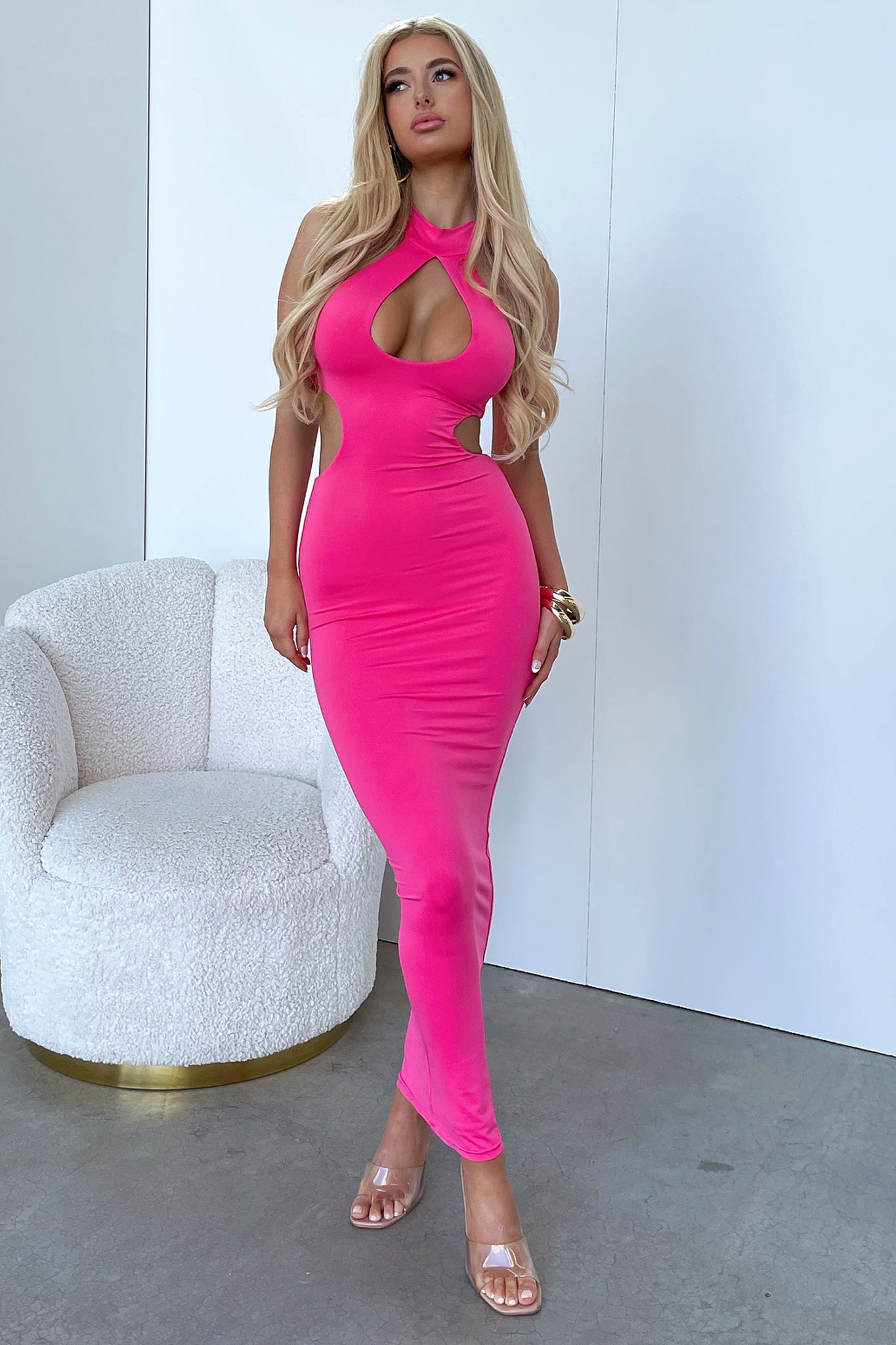 Gianna Maxi Dress - Hot Pink-Coutiqo