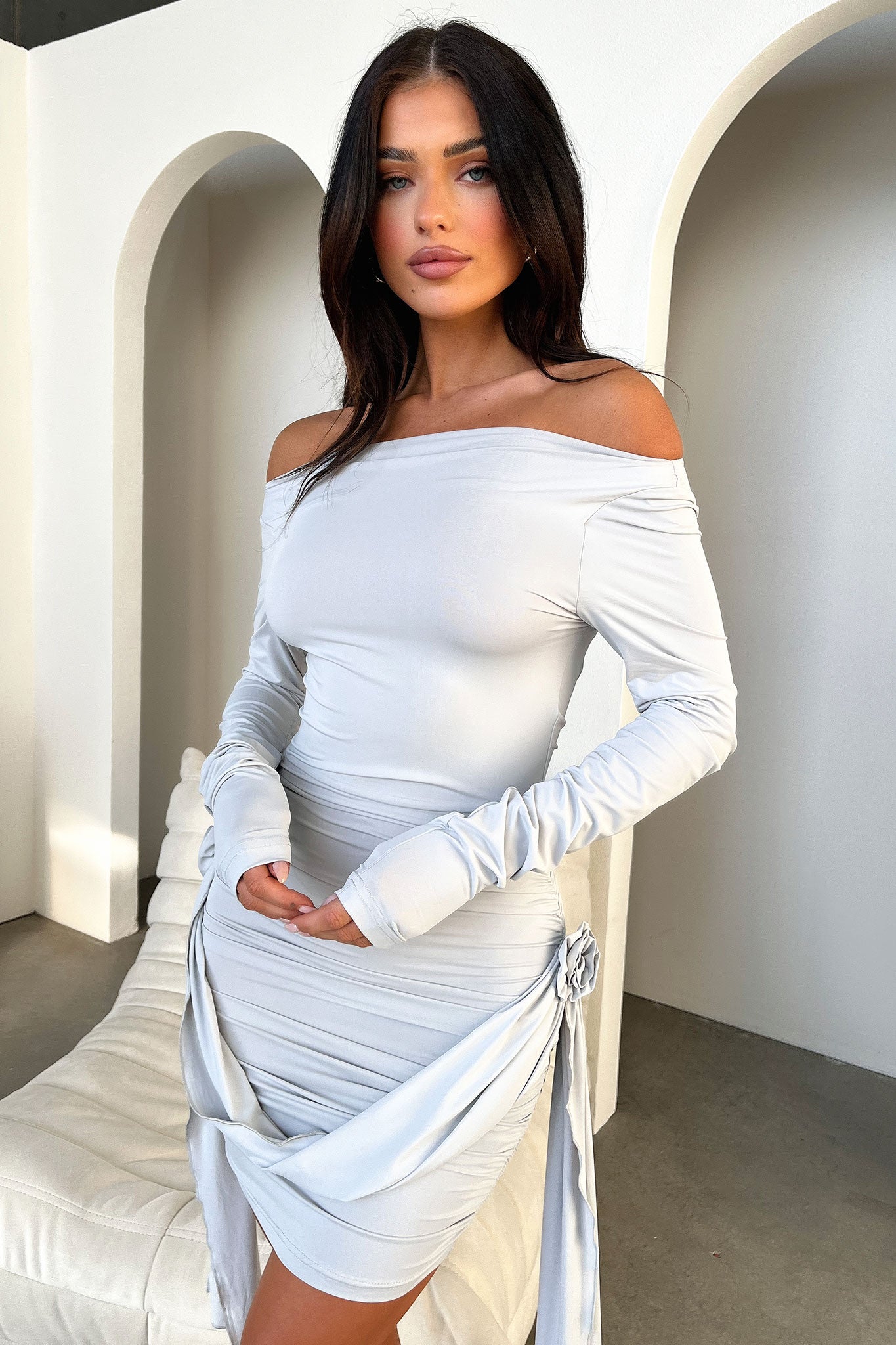 Lioness Glory Mini Dress - Grey-Coutiqo