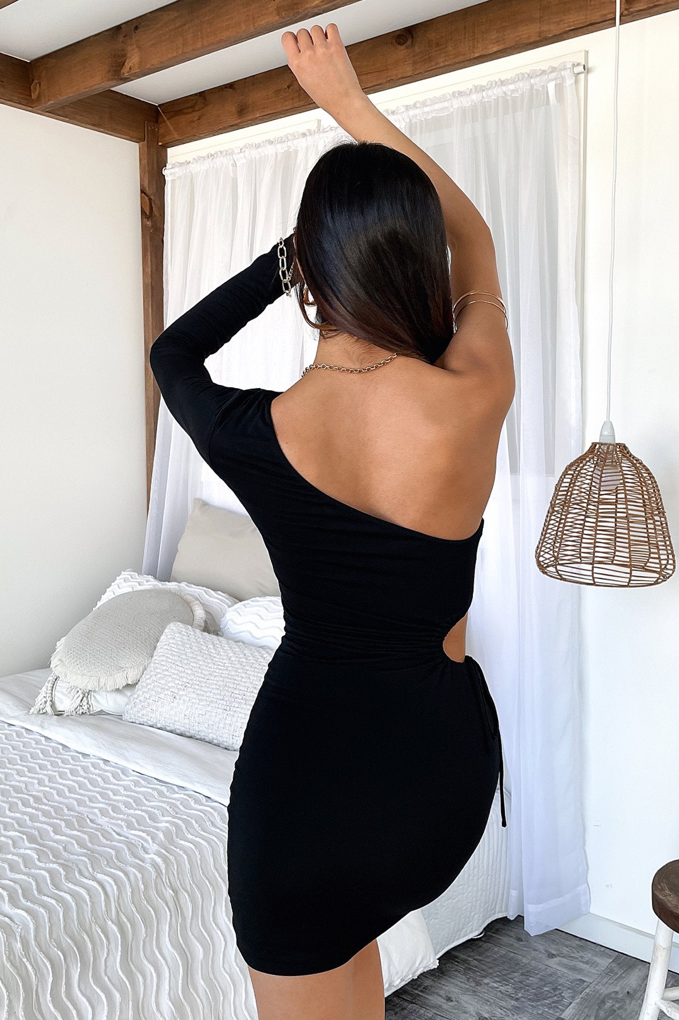 Gloss Dress - Black-Coutiqo