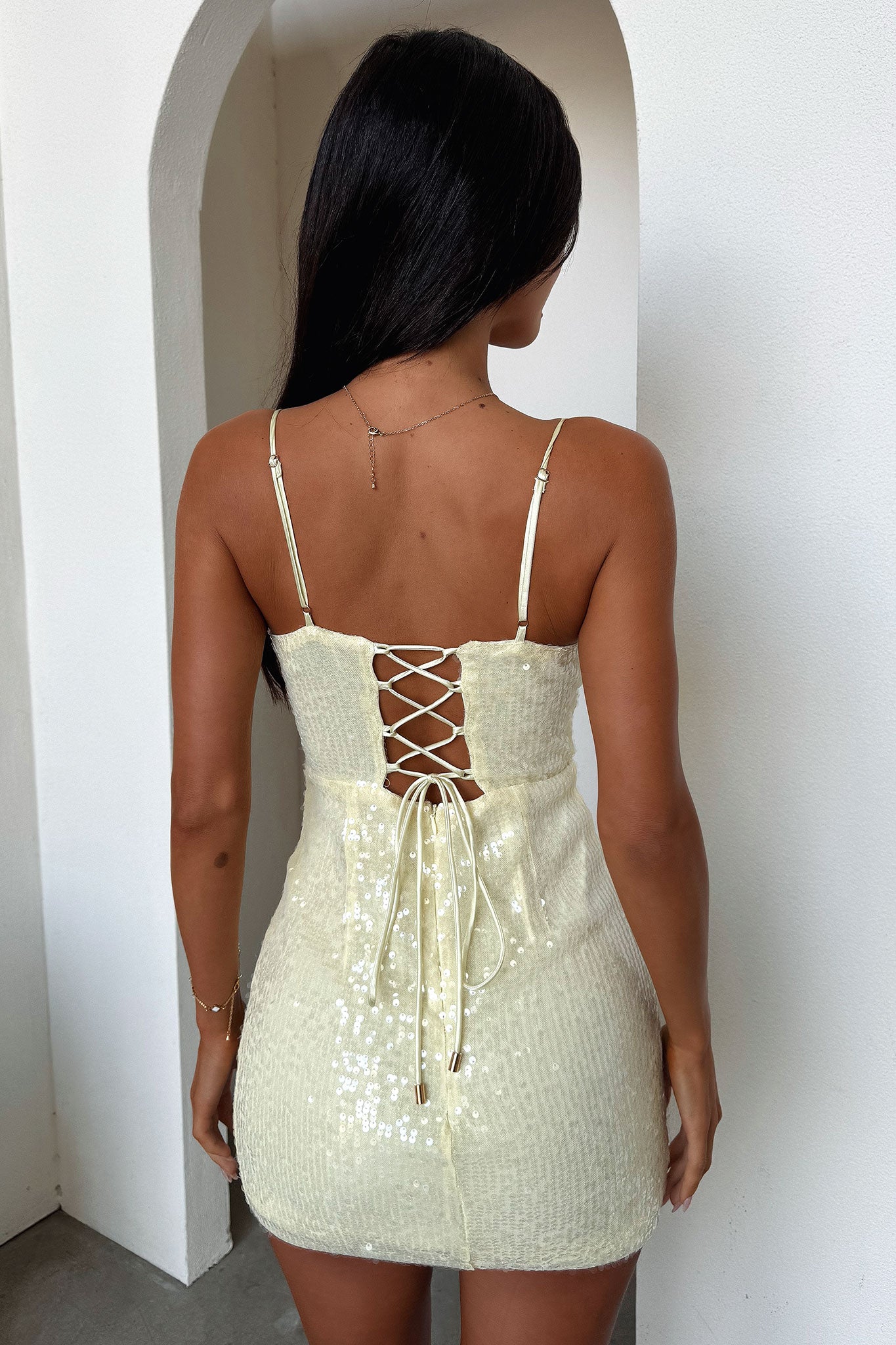 Grande Mini Dress - Yellow-Coutiqo