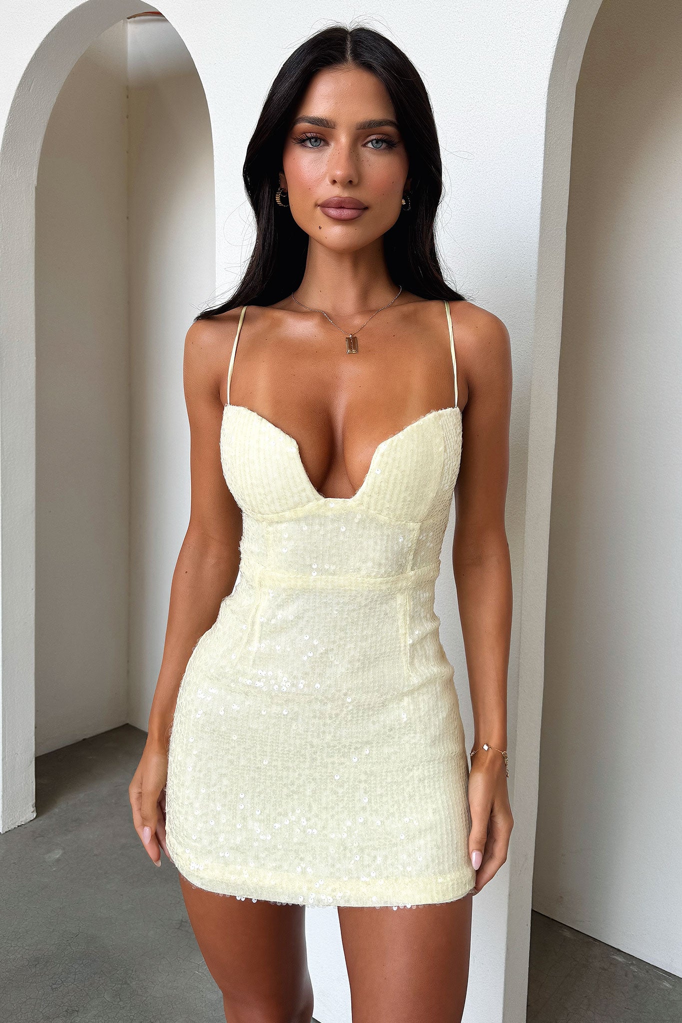Grande Mini Dress - Yellow-Coutiqo
