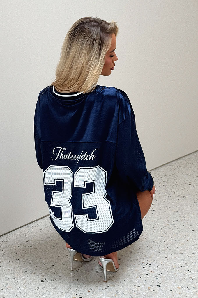 Greedy Long Sleeve Jersey Tee - Navy-Coutiqo
