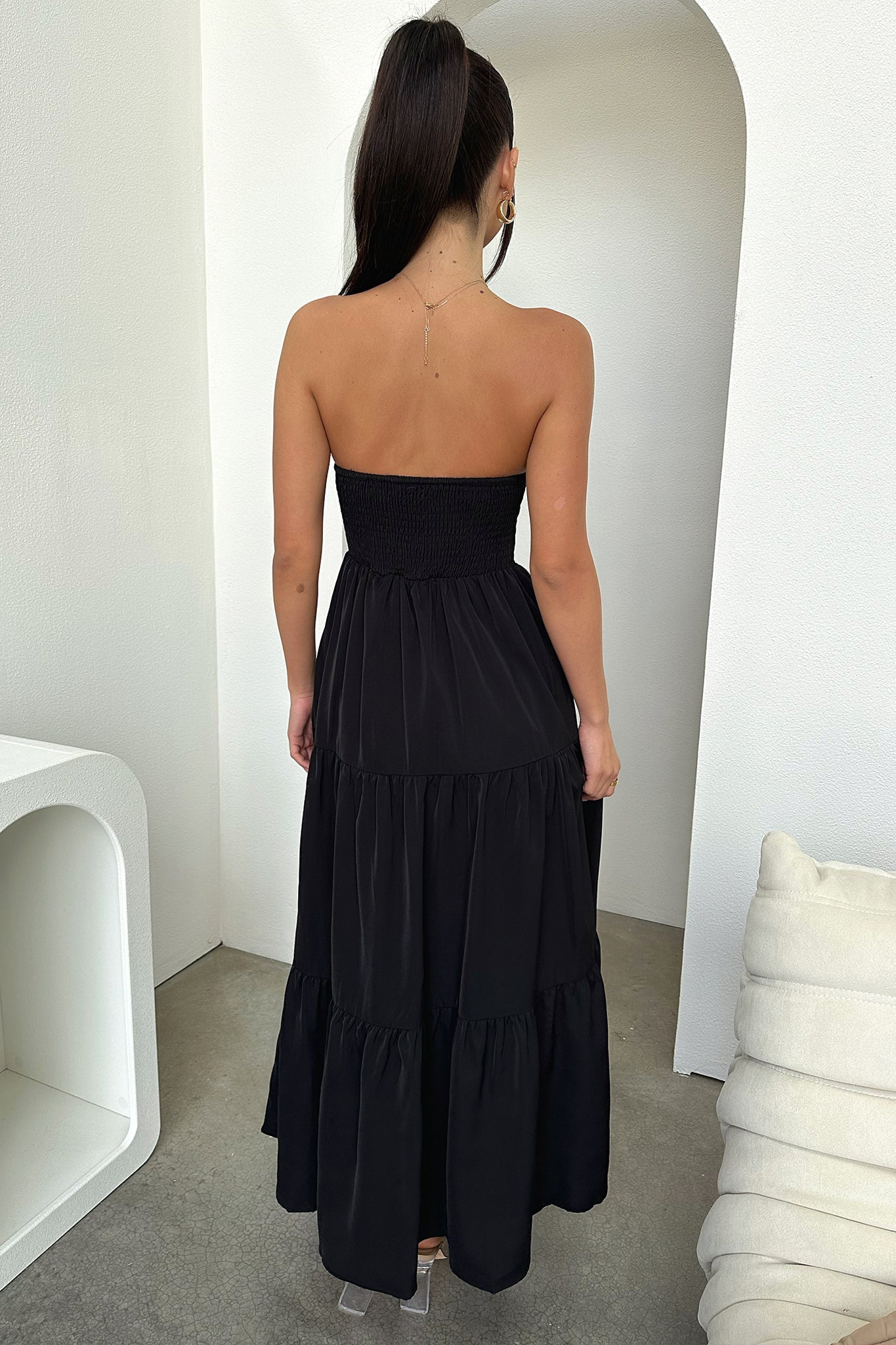 Hailey Maxi Dress - Black-Coutiqo