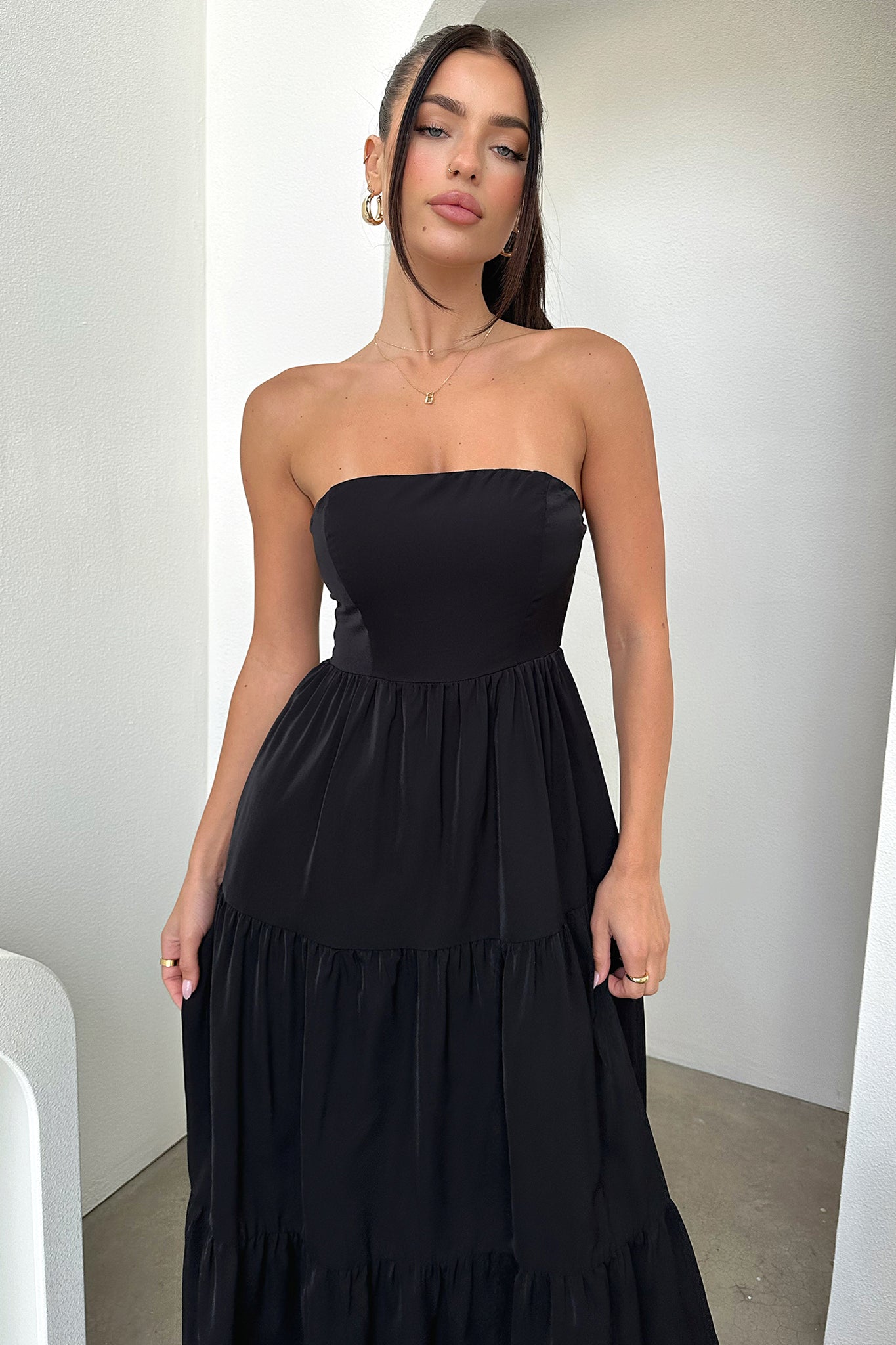 Hailey Maxi Dress - Black-Coutiqo