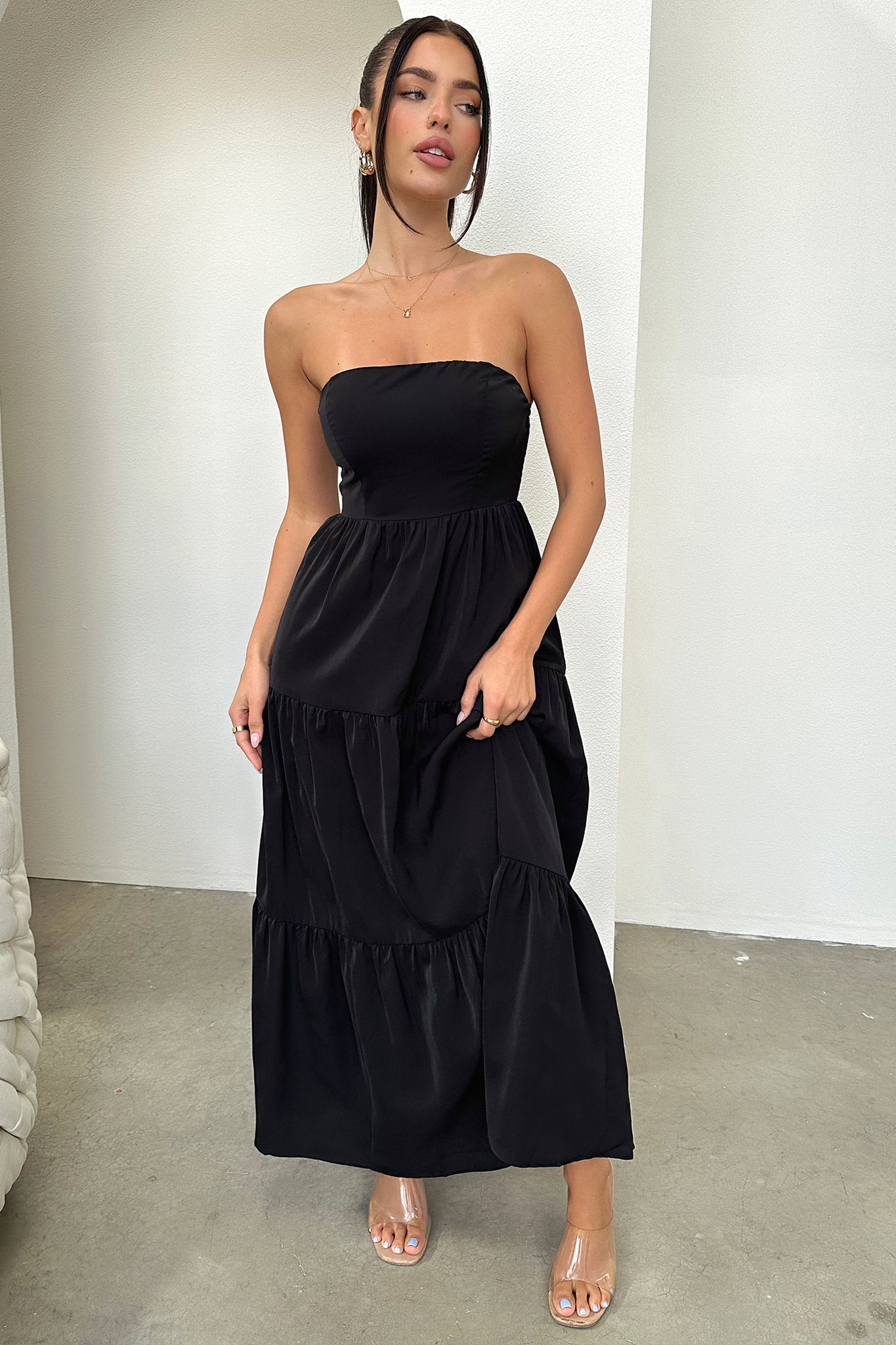 Hailey Maxi Dress - Black-Coutiqo