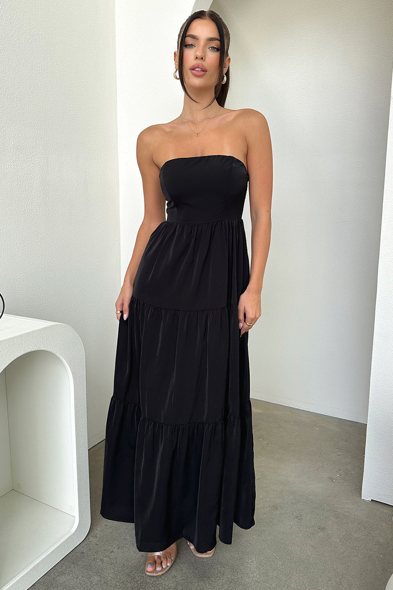 Hailey Maxi Dress - Black-Coutiqo