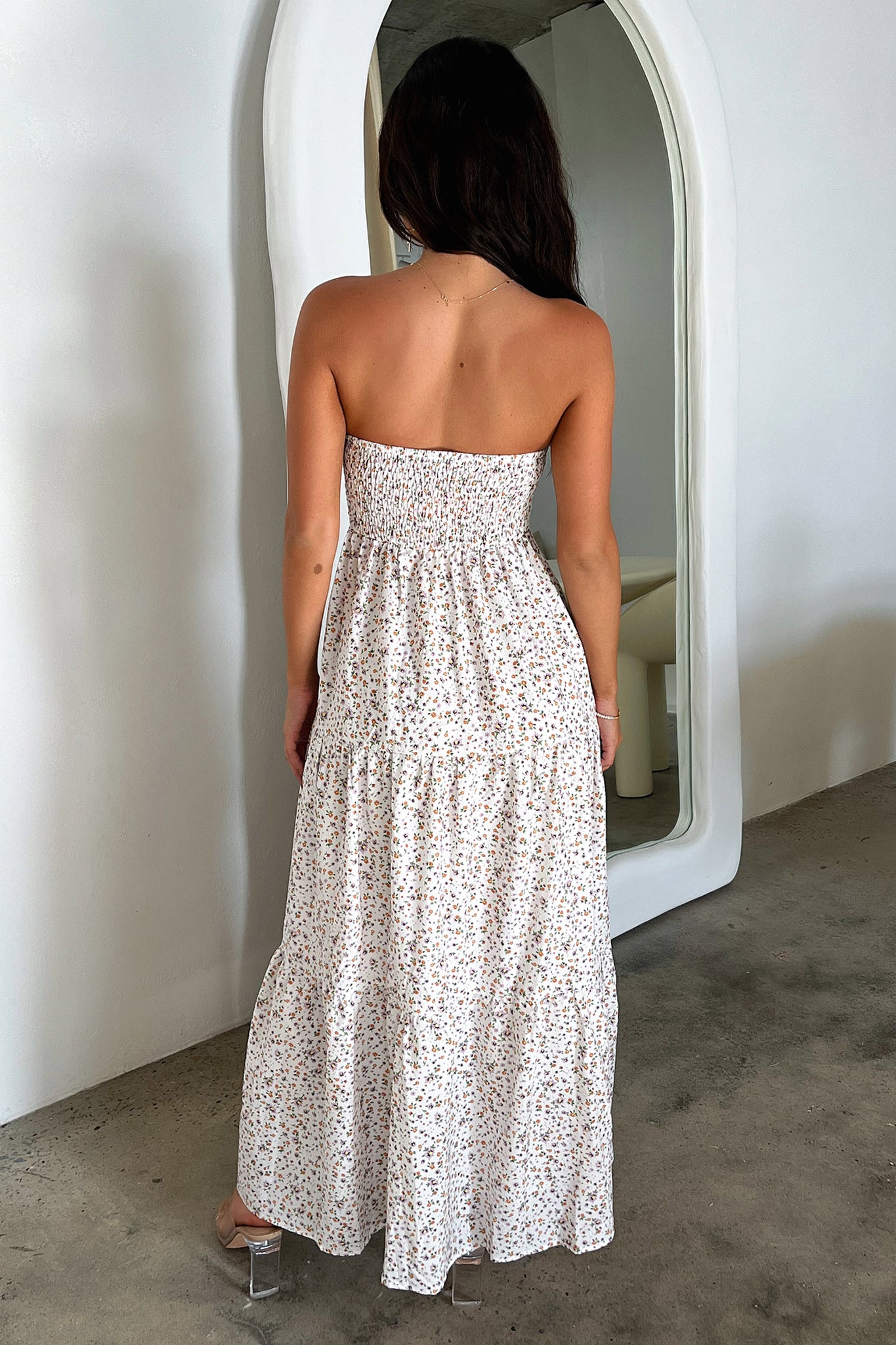 Hailey Maxi Dress - White Floral-Coutiqo