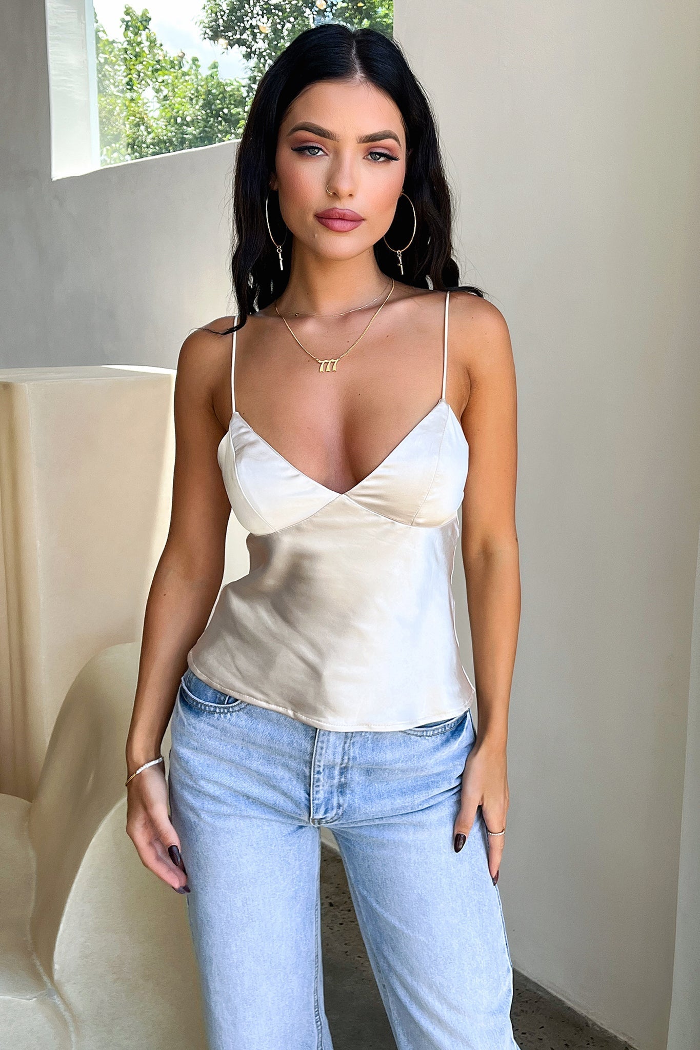 Holly Cami Singlet - Champagne-Coutiqo