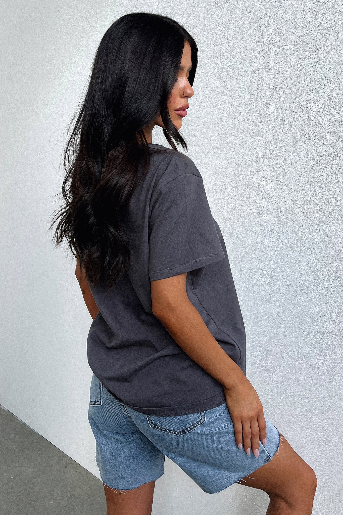 Homestretch Oversized Tee - Charcoal-Coutiqo