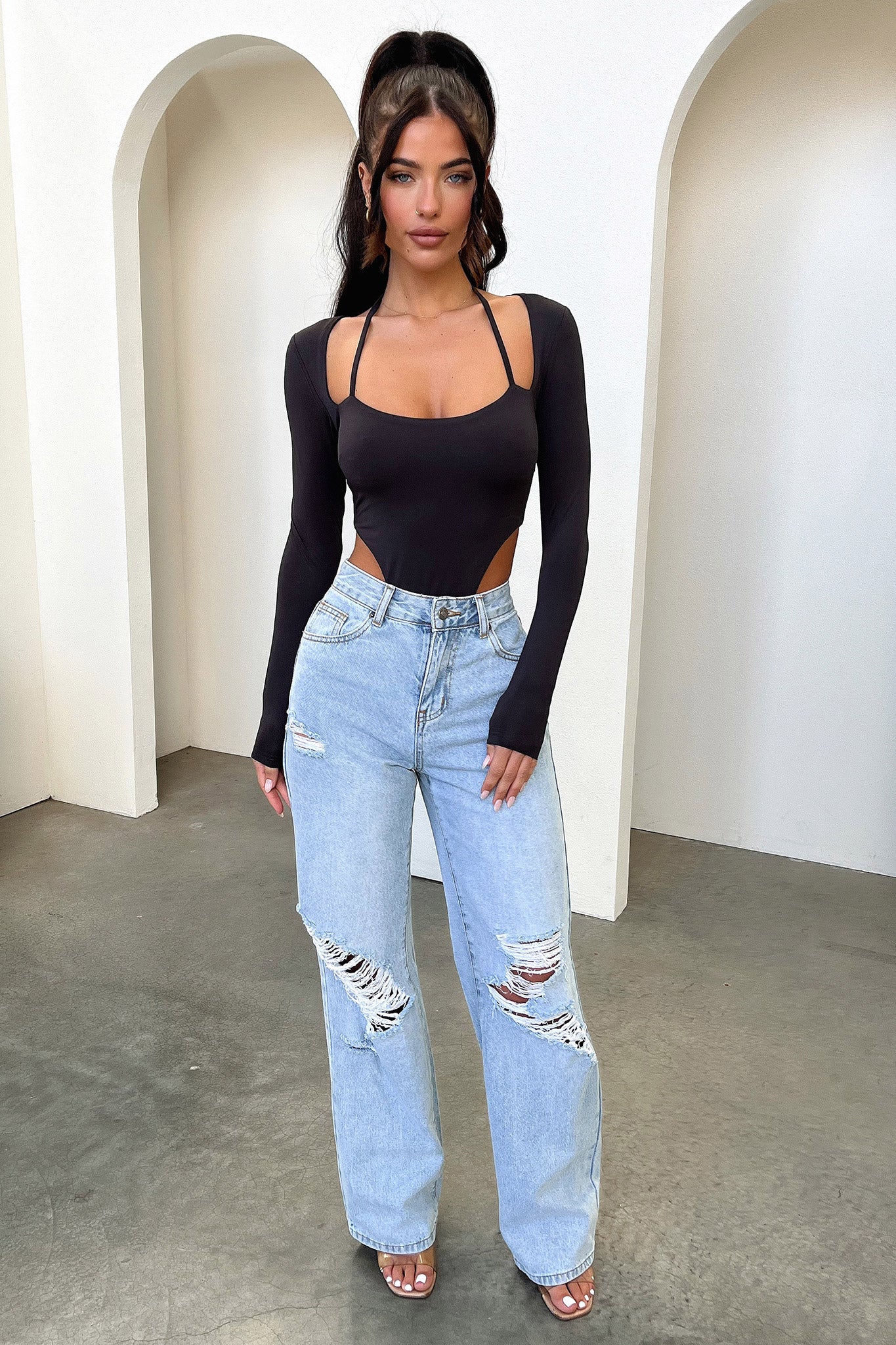 Huxley Bodysuit - Charcoal-Coutiqo