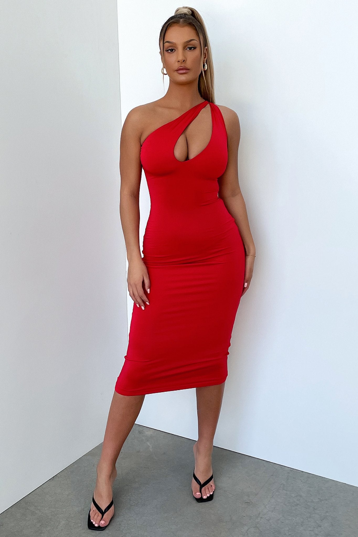 Ibiza Midi Dress - Red-Coutiqo