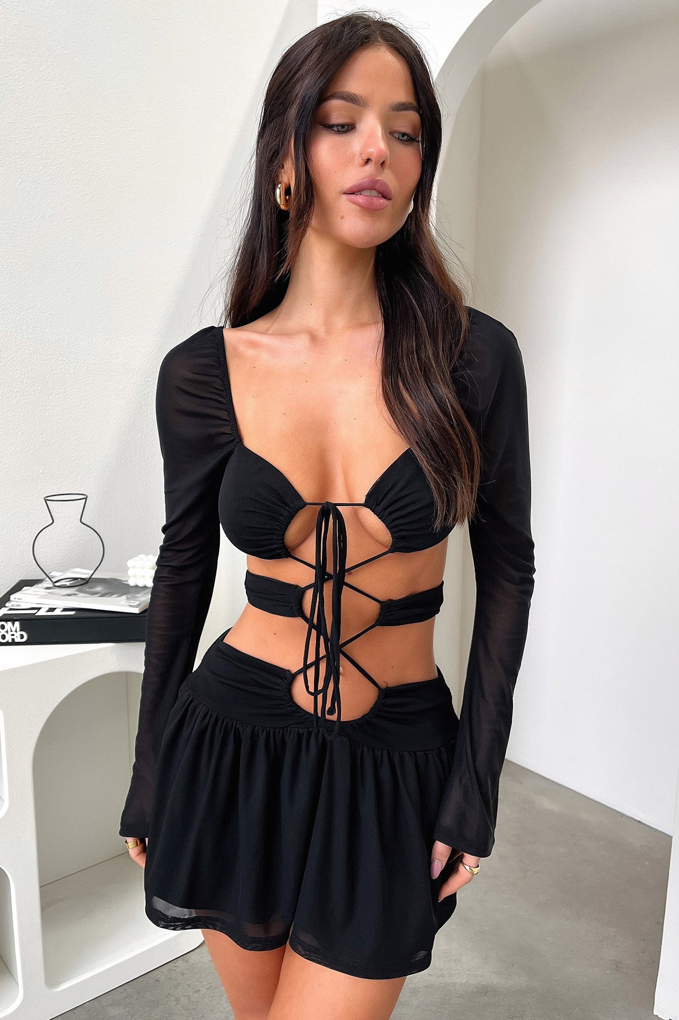 Ileana Dress - Black-Coutiqo