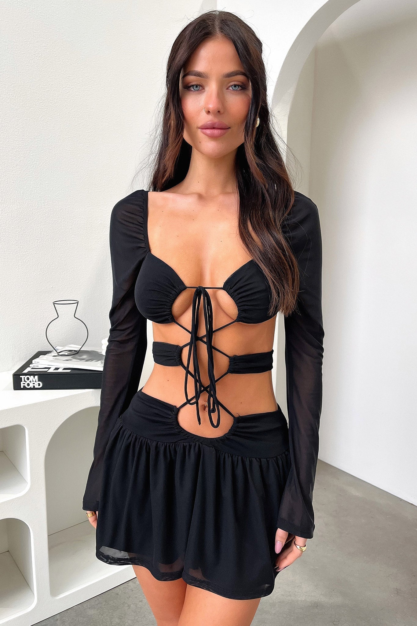 Ileana Dress - Black-Coutiqo