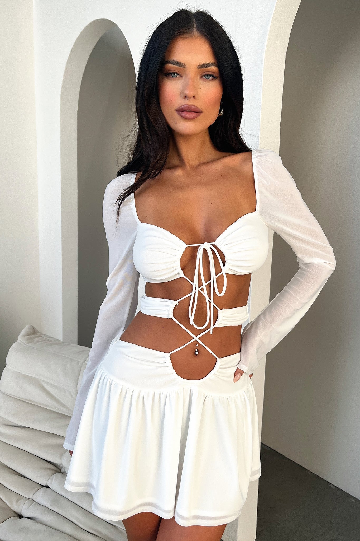 Ileana Dress - White-Coutiqo