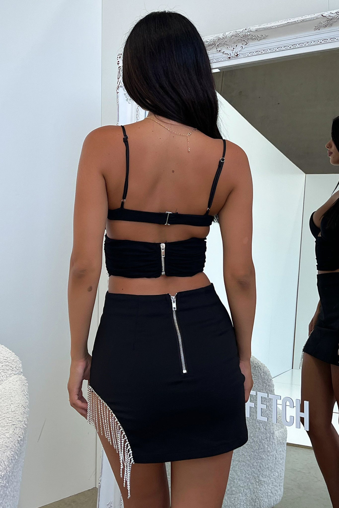 Imari Mini Skirt - Black-Coutiqo