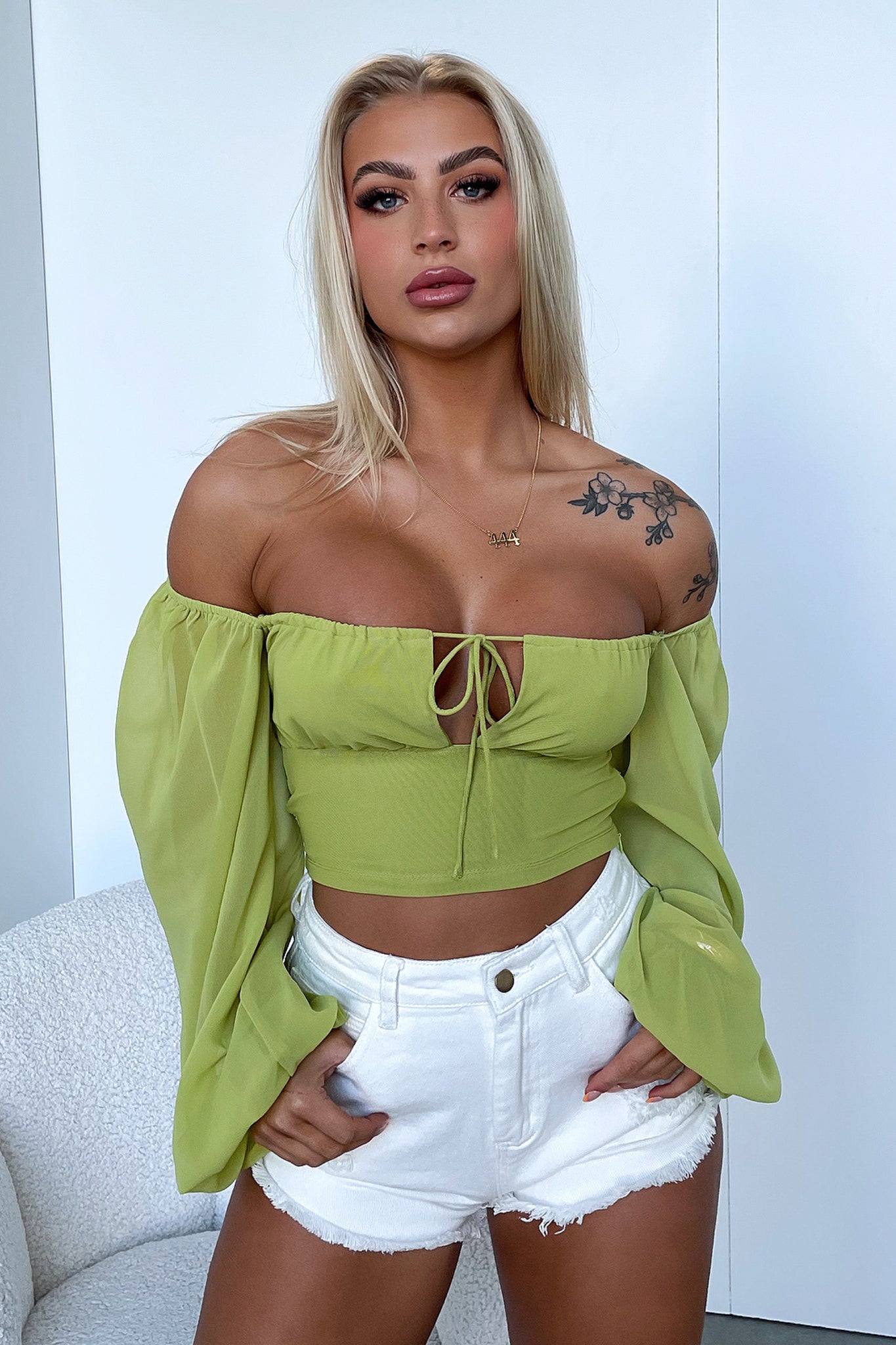 Inez Crop - Green-Coutiqo