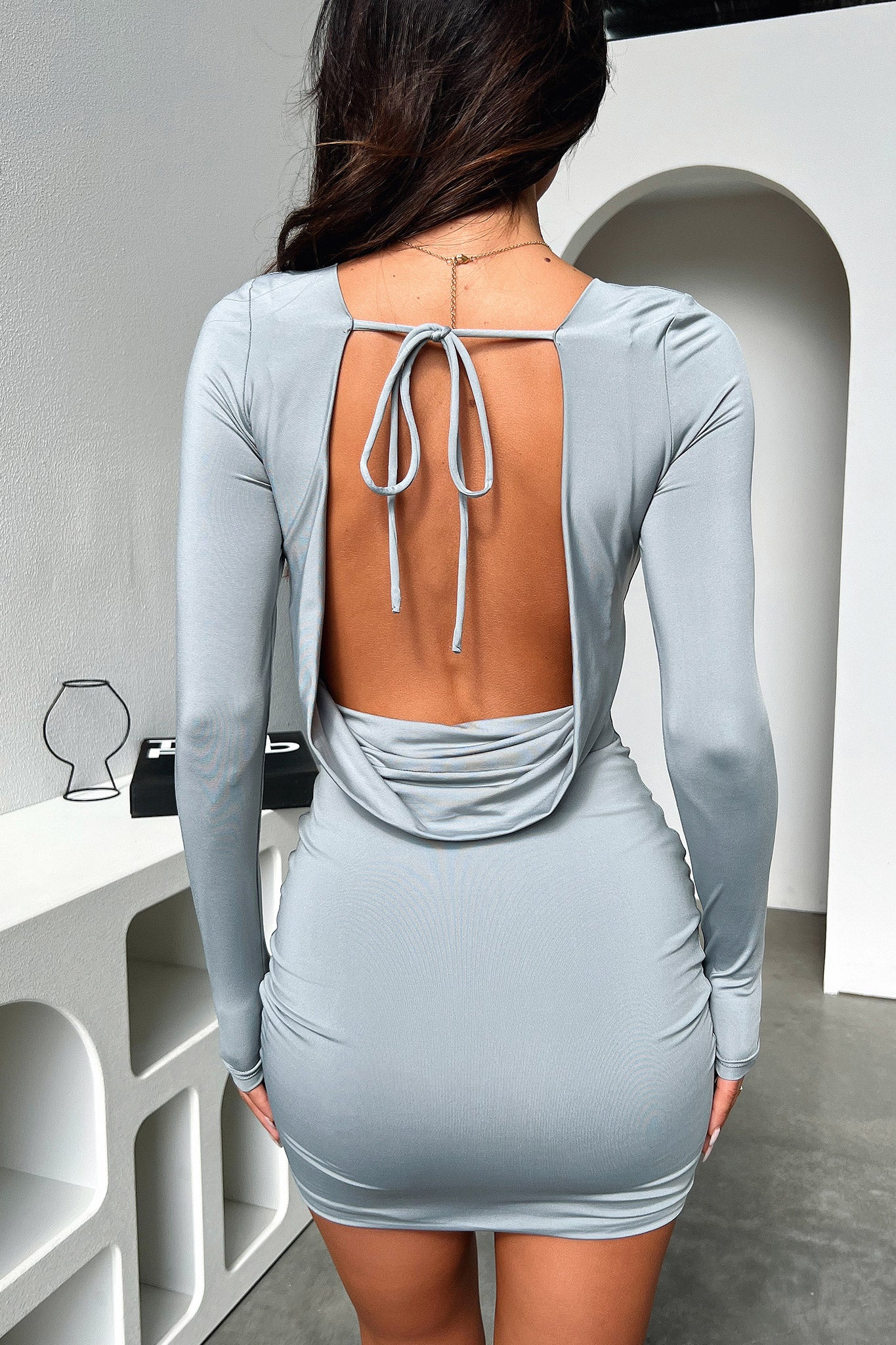 Izara Dress - Grey-Coutiqo