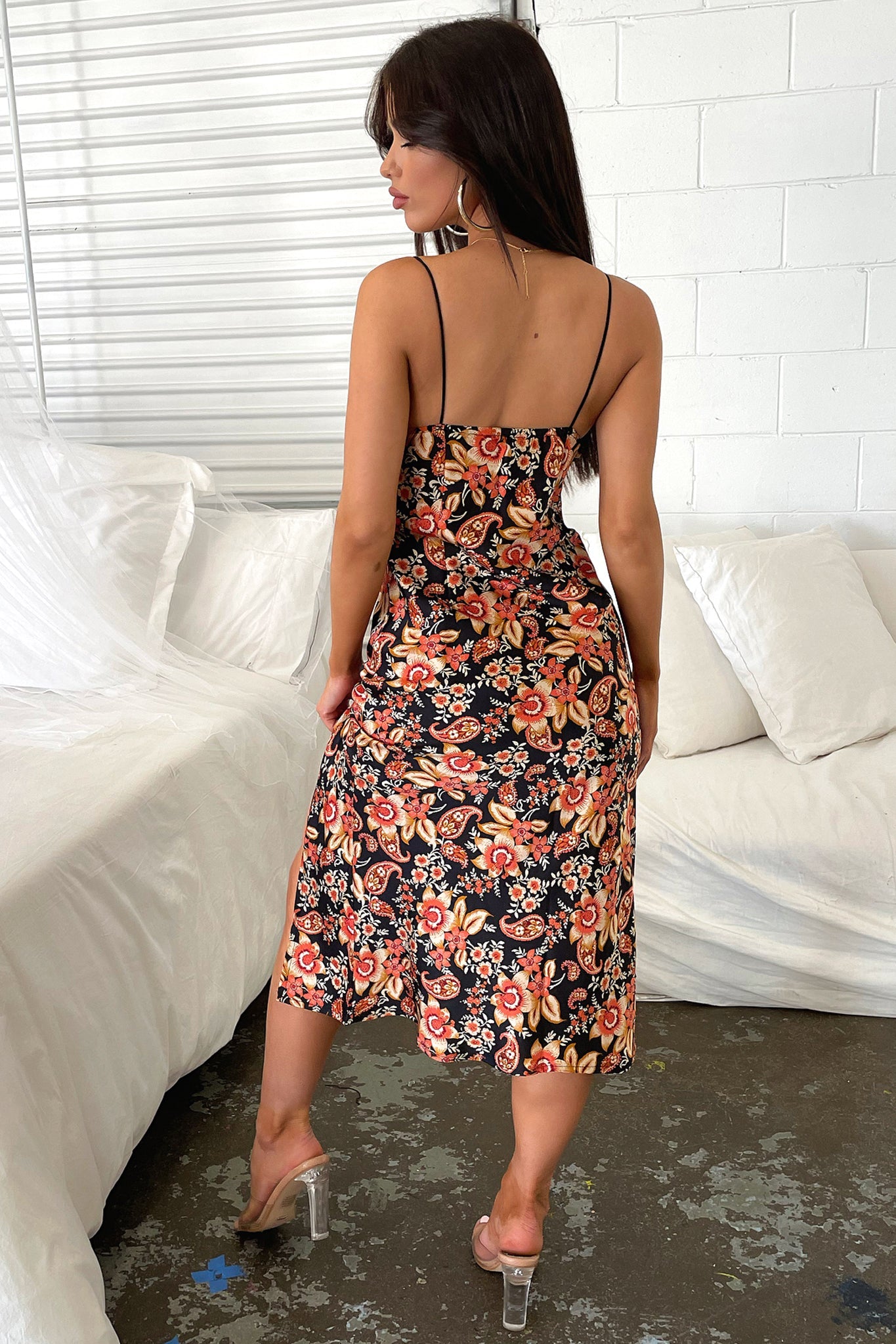 Jennifer Dress - Black Floral-Coutiqo