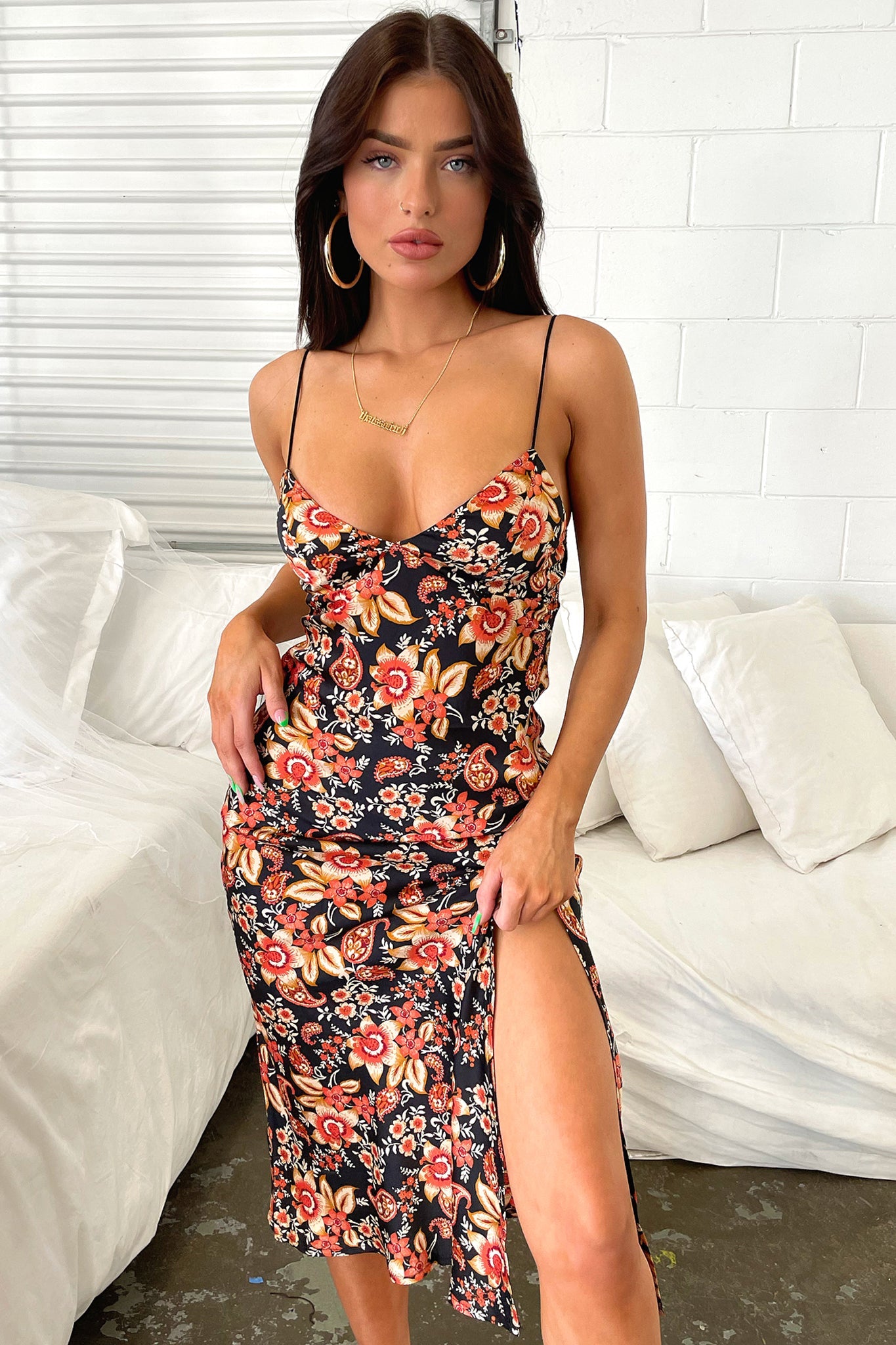 Jennifer Dress - Black Floral-Coutiqo