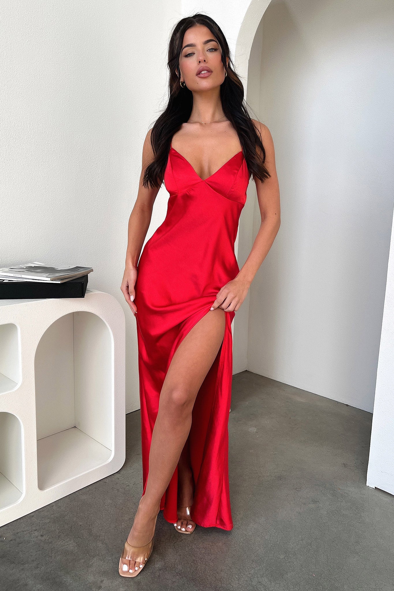 Jennifer Maxi Dress - Red-Coutiqo