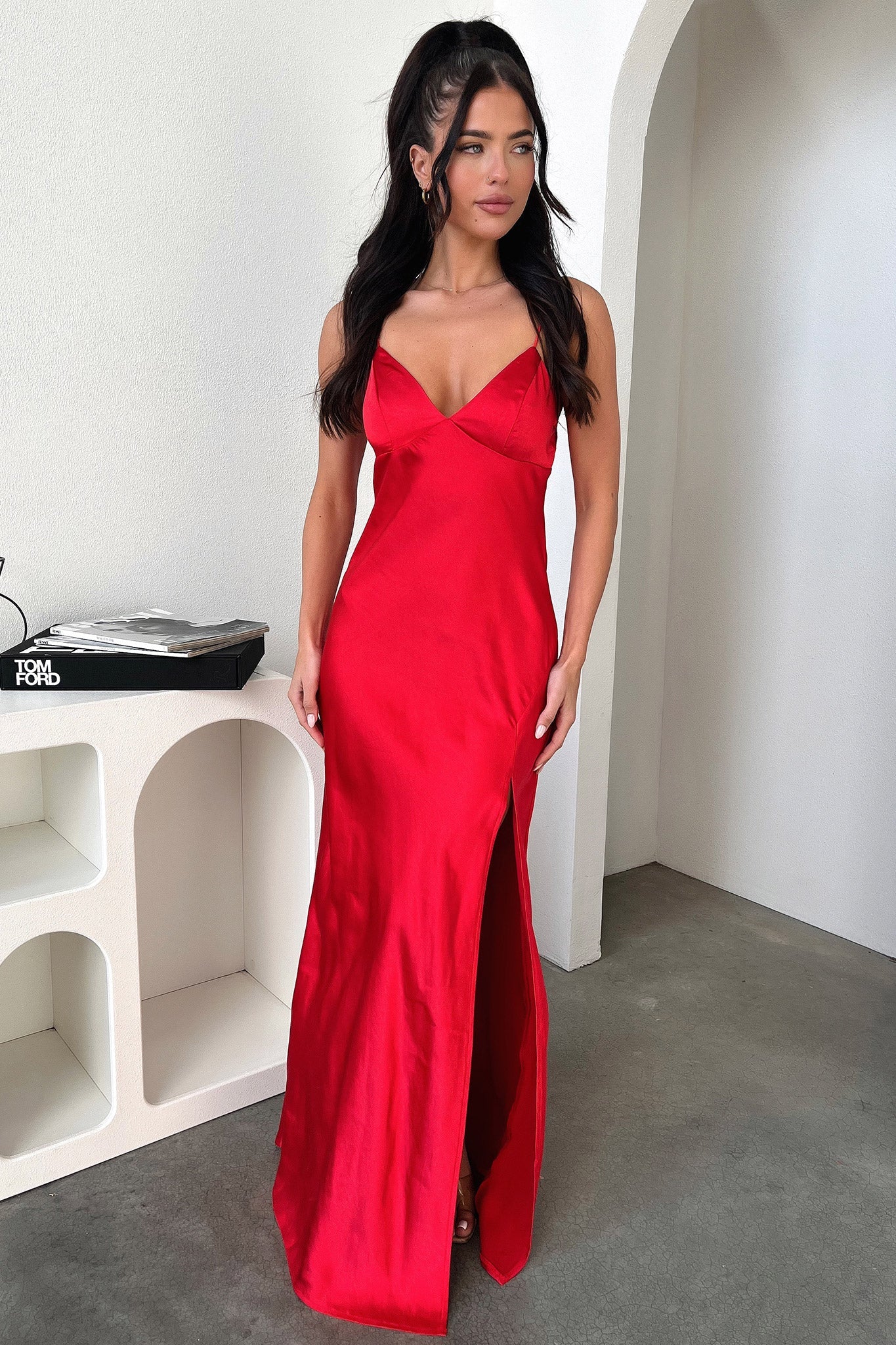 Jennifer Maxi Dress - Red-Coutiqo