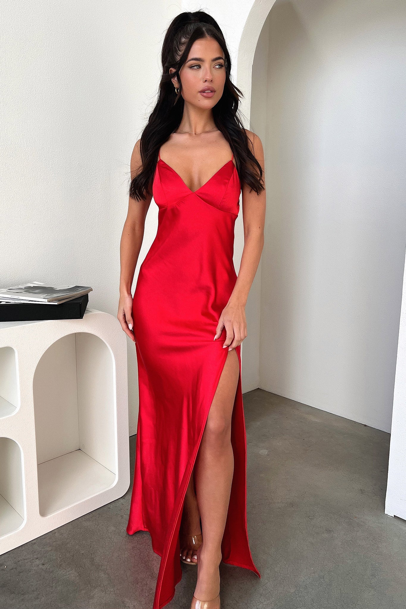 Jennifer Maxi Dress - Red-Coutiqo