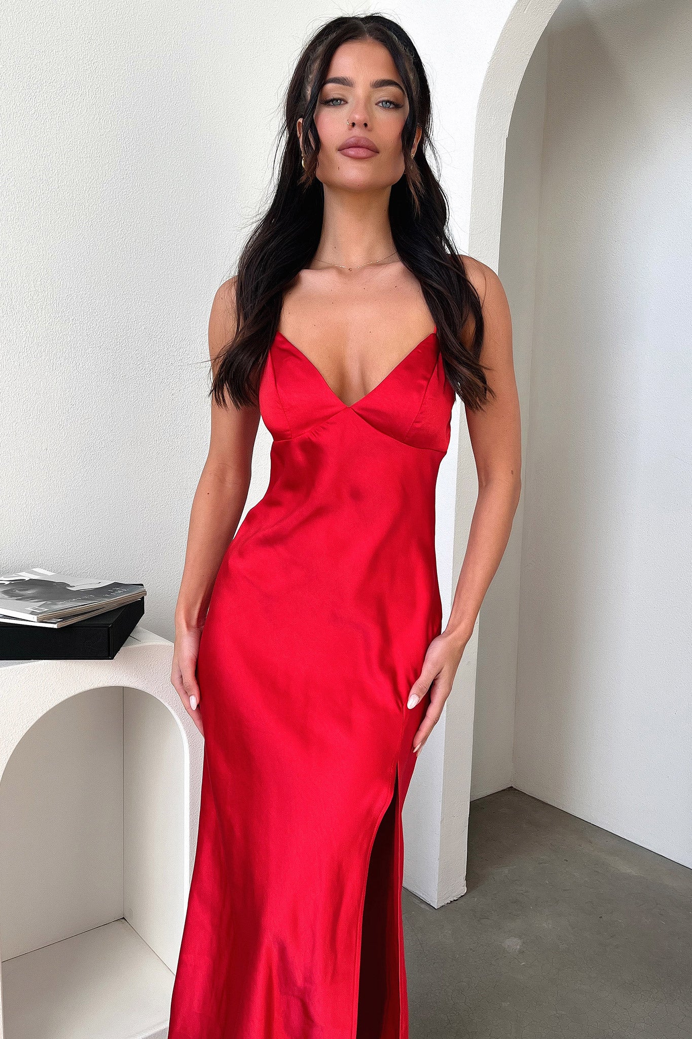 Jennifer Maxi Dress - Red-Coutiqo