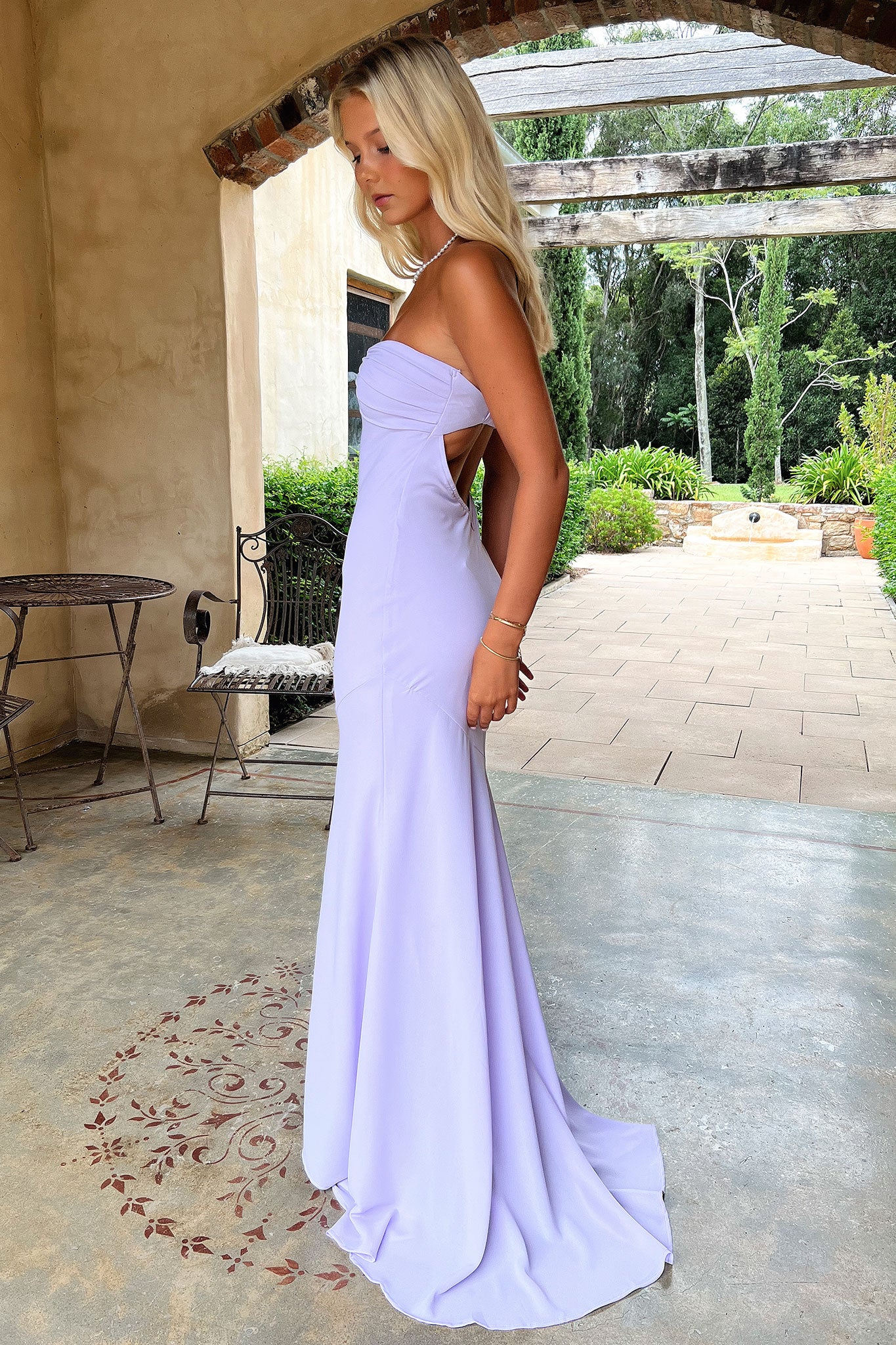 Jesson Strapless Maxi Dress - Lilac-Coutiqo
