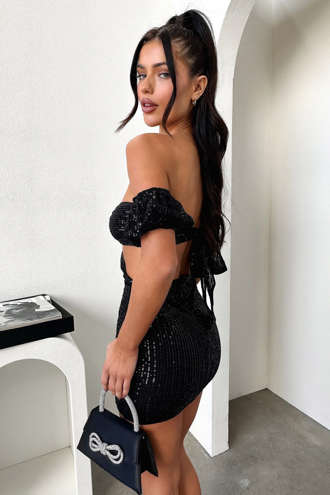 Jexter Dress - Black Sequin-Coutiqo
