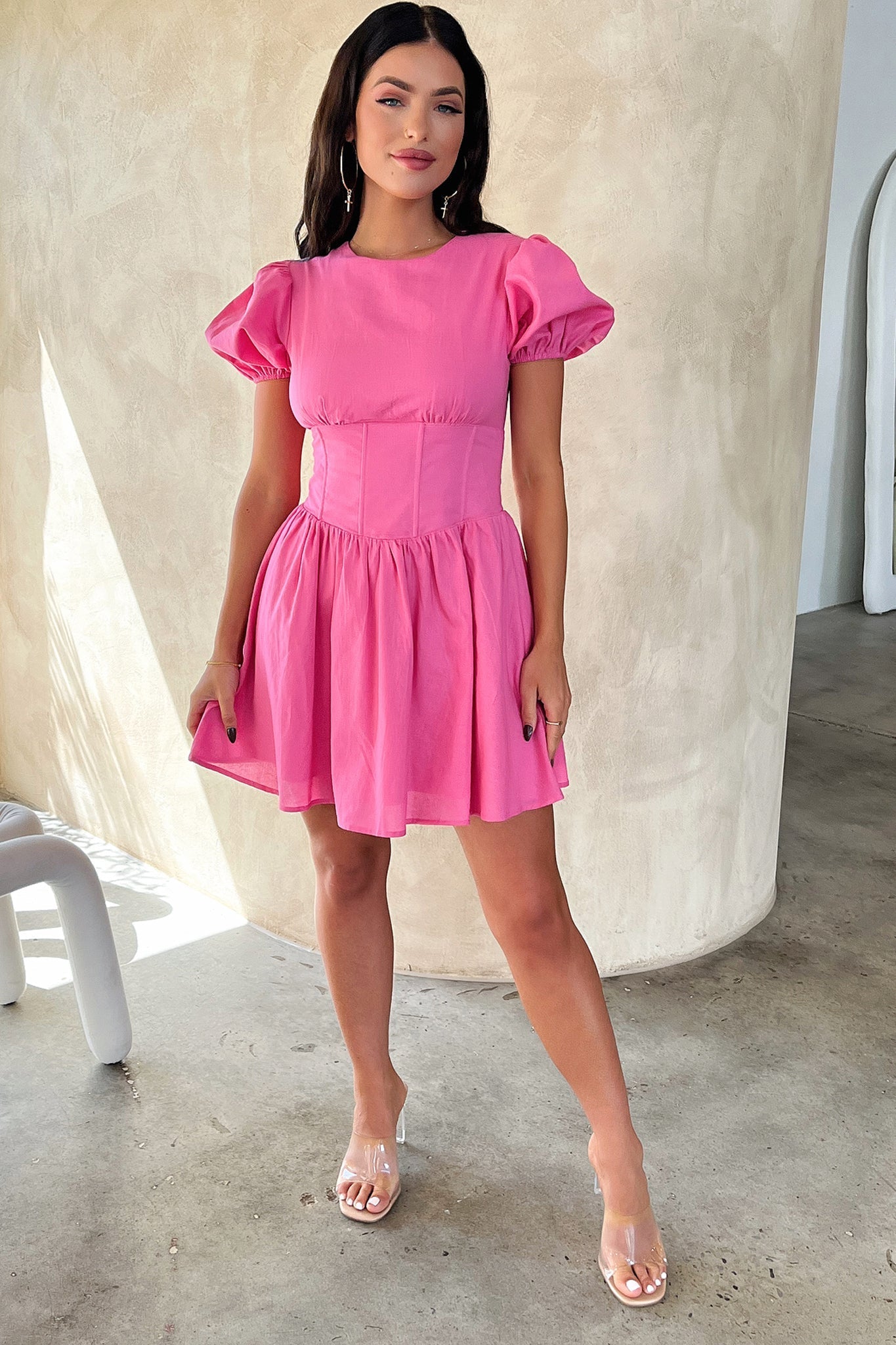 Jordyn Dress - Hot Pink-Coutiqo