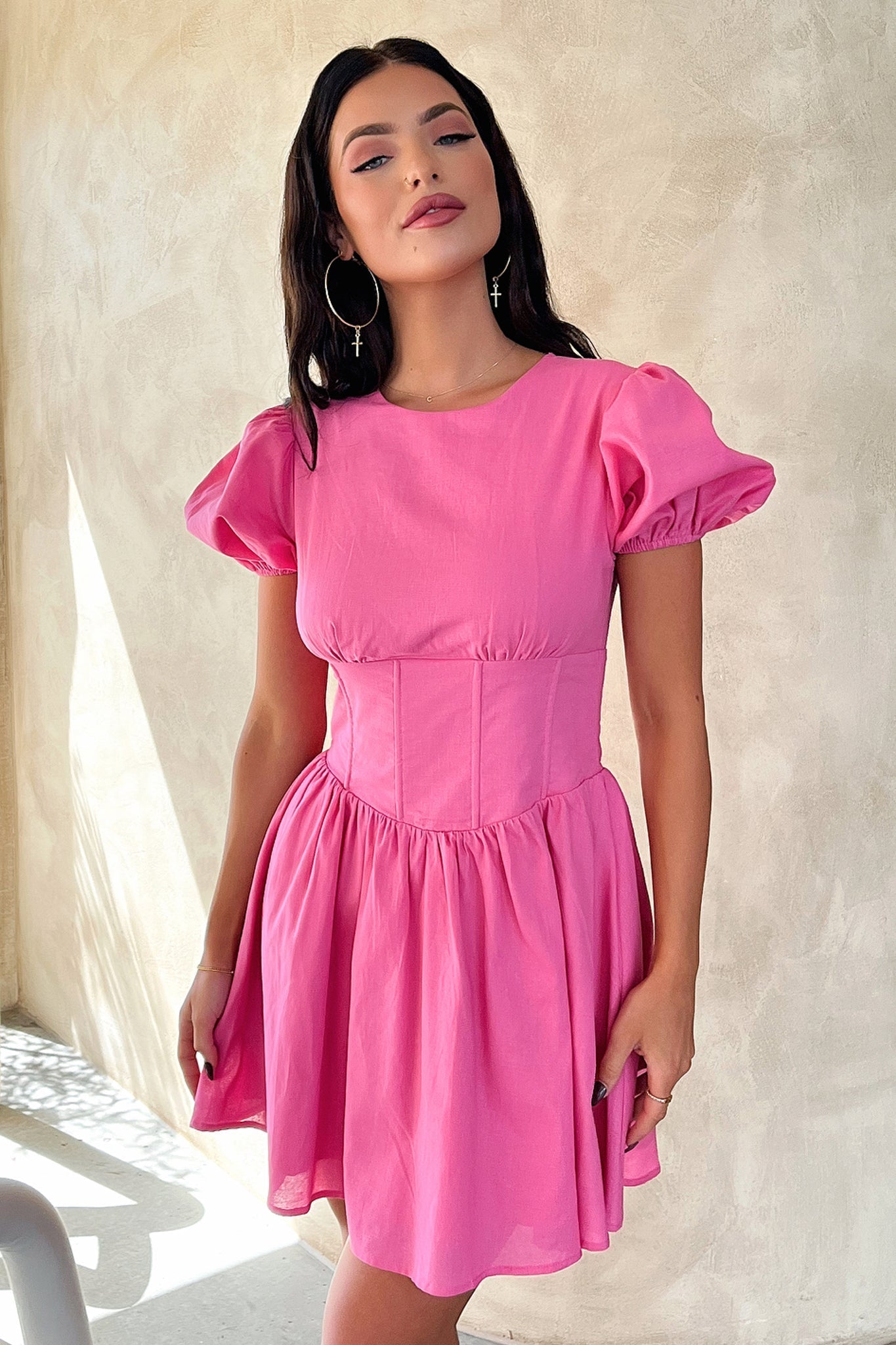 Jordyn Dress - Hot Pink-Coutiqo