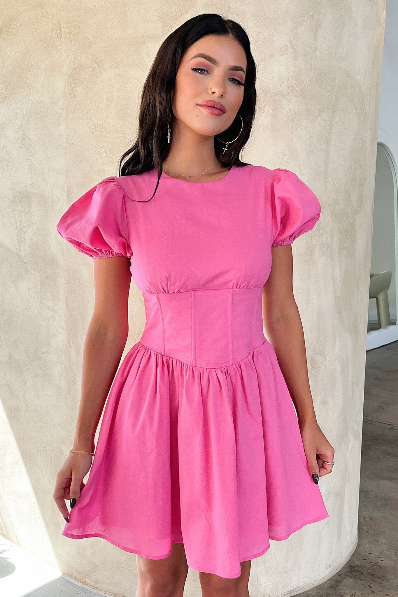 Jordyn Dress - Hot Pink-Coutiqo