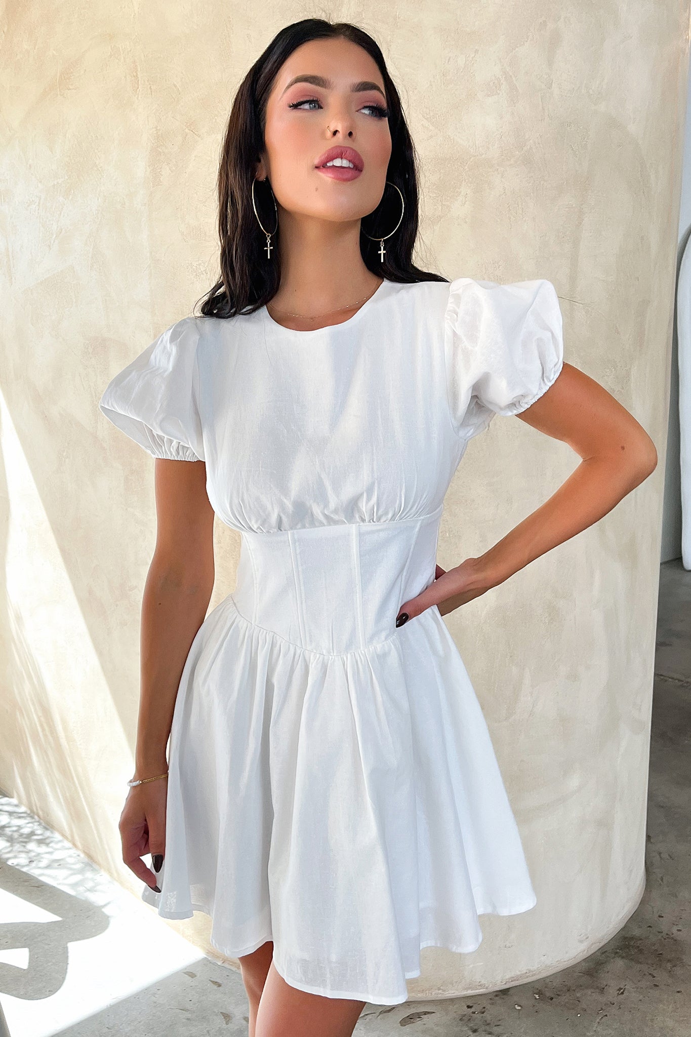 Jordyn Dress - White-Coutiqo