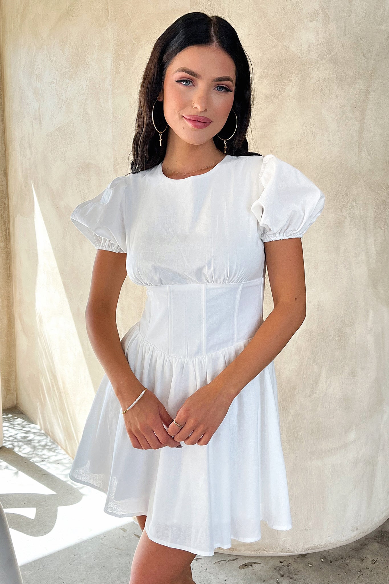 Jordyn Dress - White-Coutiqo