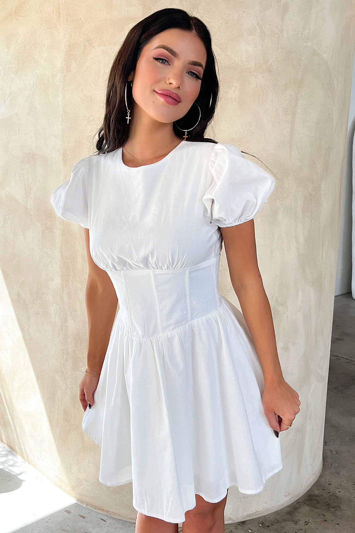 Jordyn Dress - White-Coutiqo