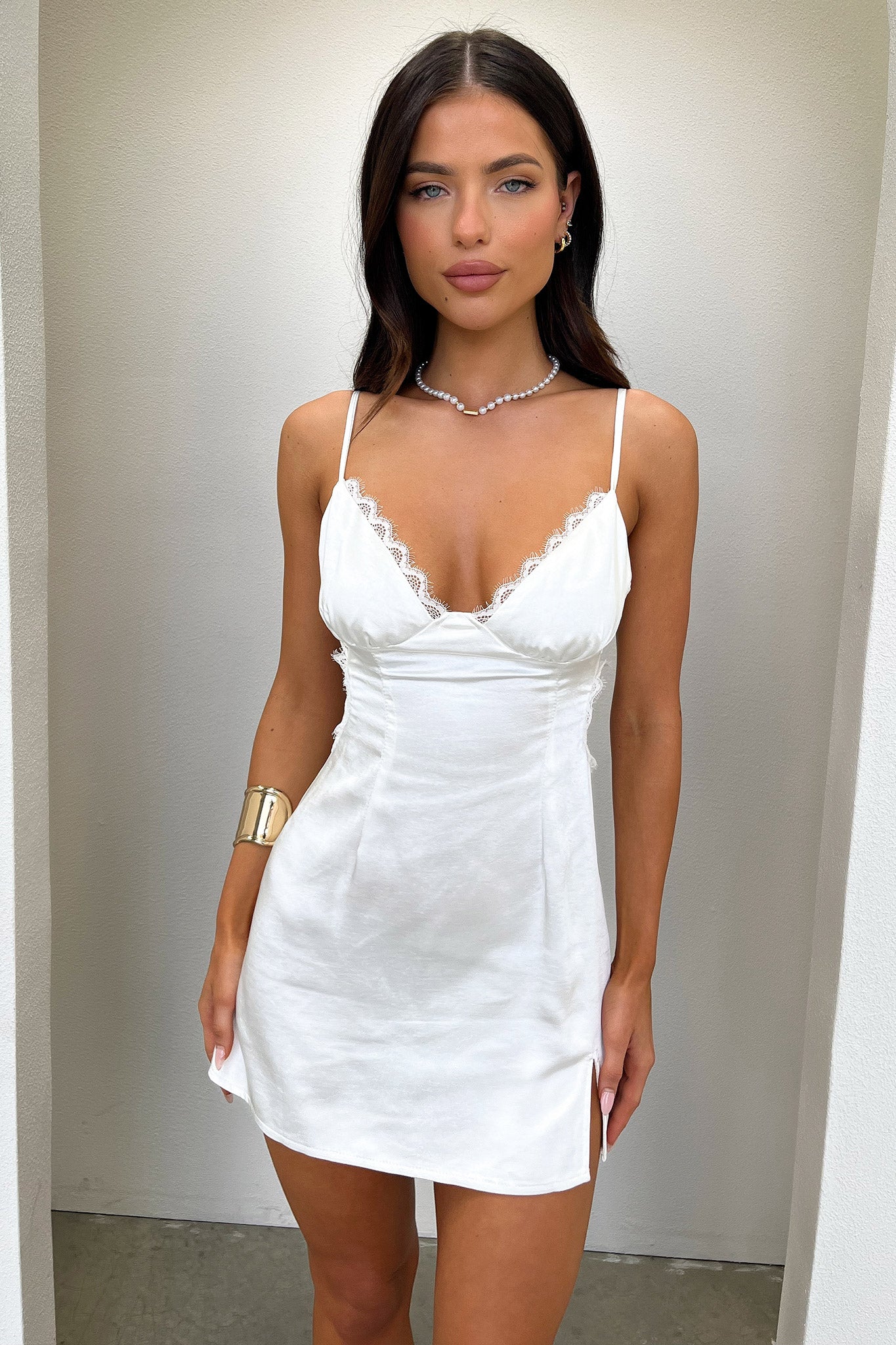 Jupiner Mini Dress - White-Coutiqo