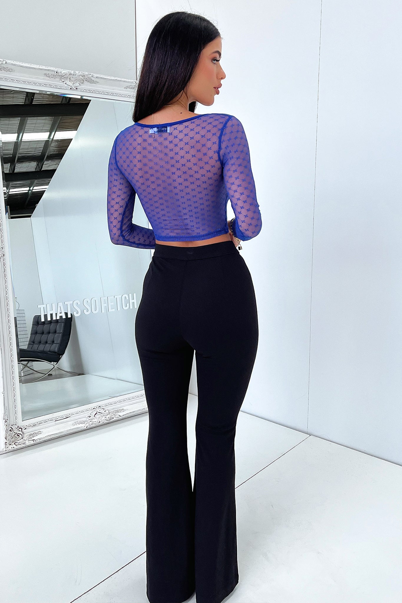 Kacey Long Sleeve Top - Royal Blue-Coutiqo